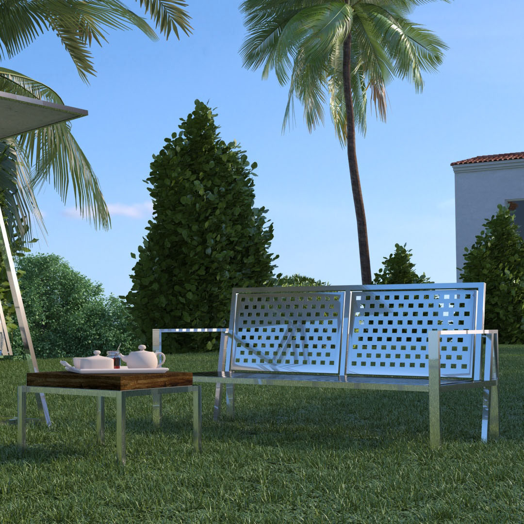 HRP FURNITURE STAINLESS STEEL OUTDOOR SOFA