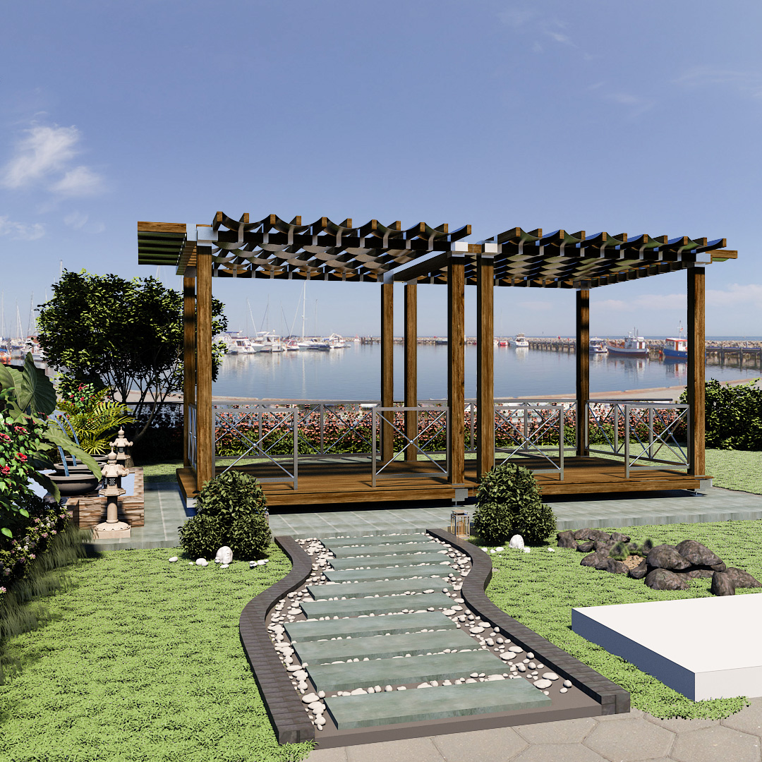 HRP FURNITURE STAINLESS STEEL OUTDOOR PERGOLA