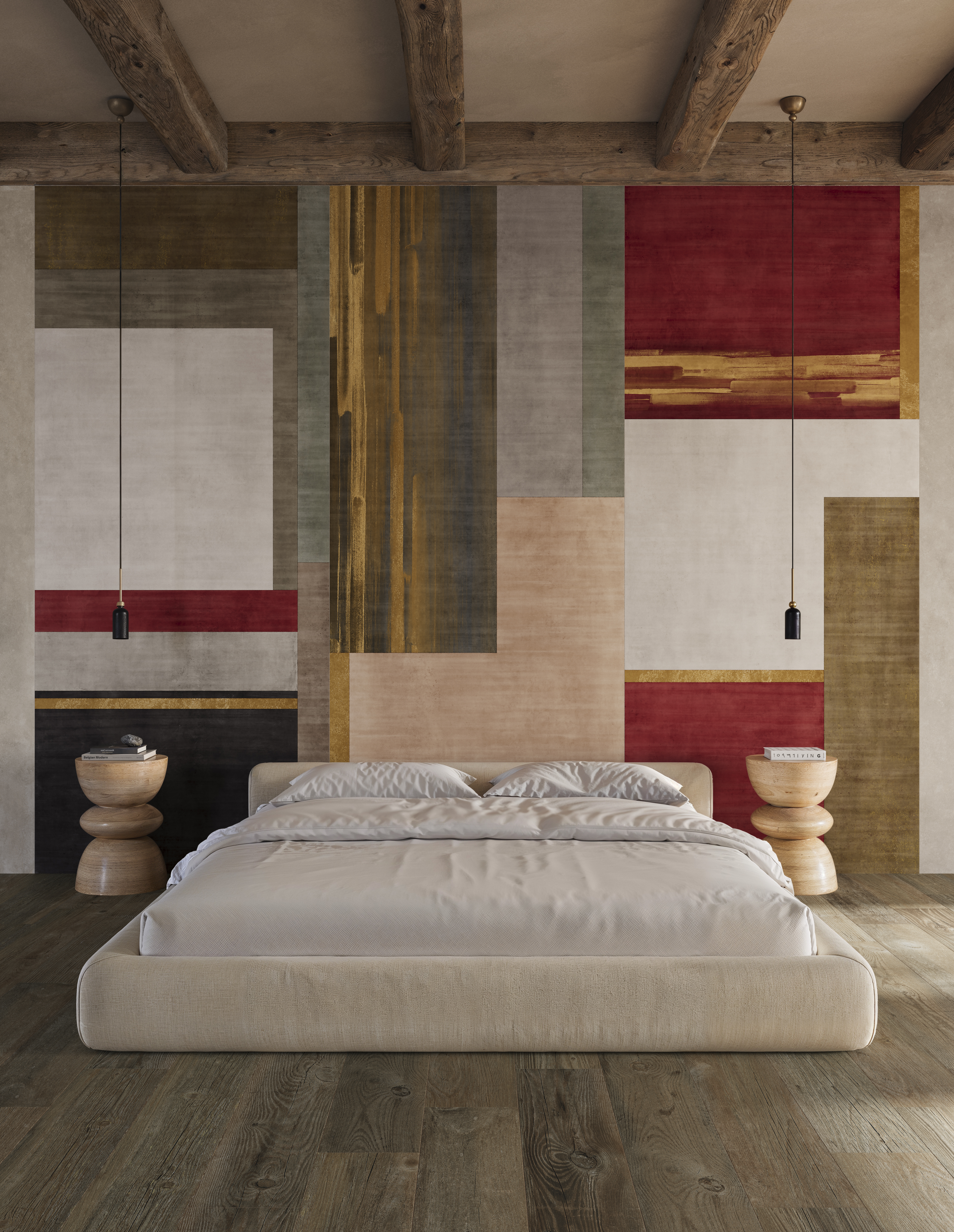 Abstract wall tiles in porcelain stoneware: a modern décor trend