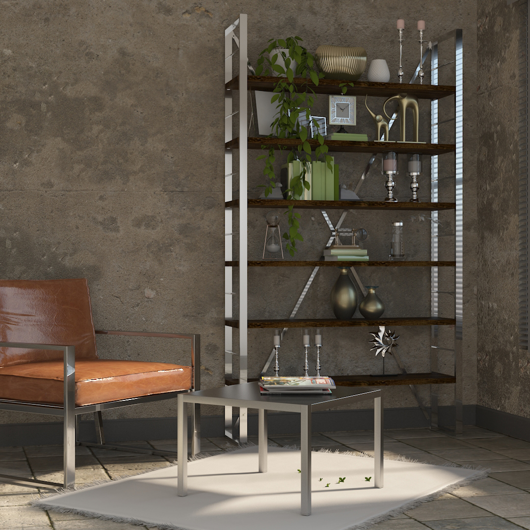 HRP FURNITURE STAINLESS STEEL BOOKSHELVES