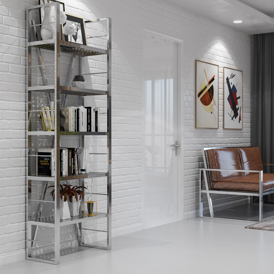 HRP FURNITURE STAINLESS STEEL BOOKSHELVES