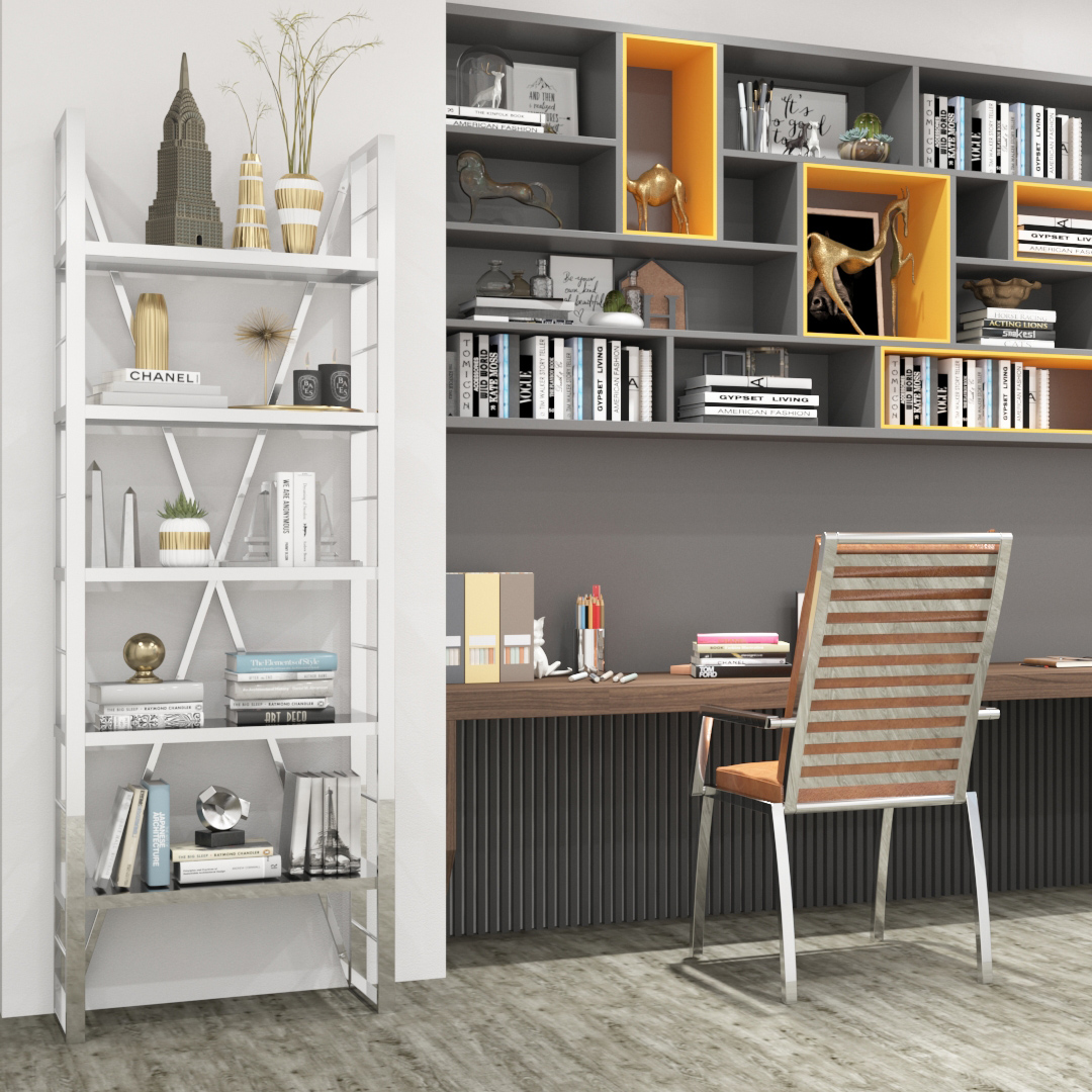 HRP FURNITURE STAINLESS STEEL BOOKSHELVES