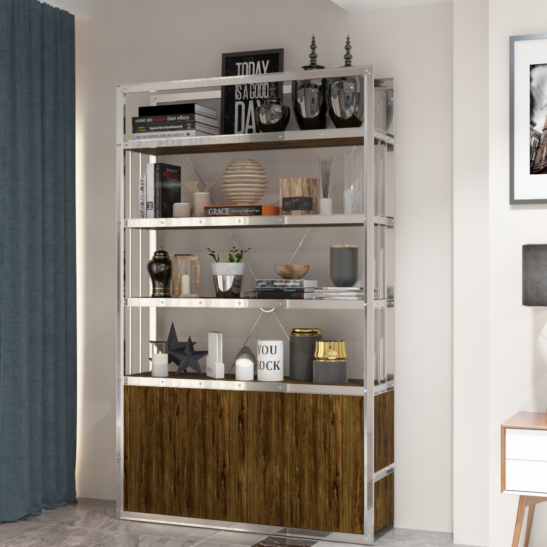 HRP FURNITURE STAINLESS STEEL BOOKSHELVES