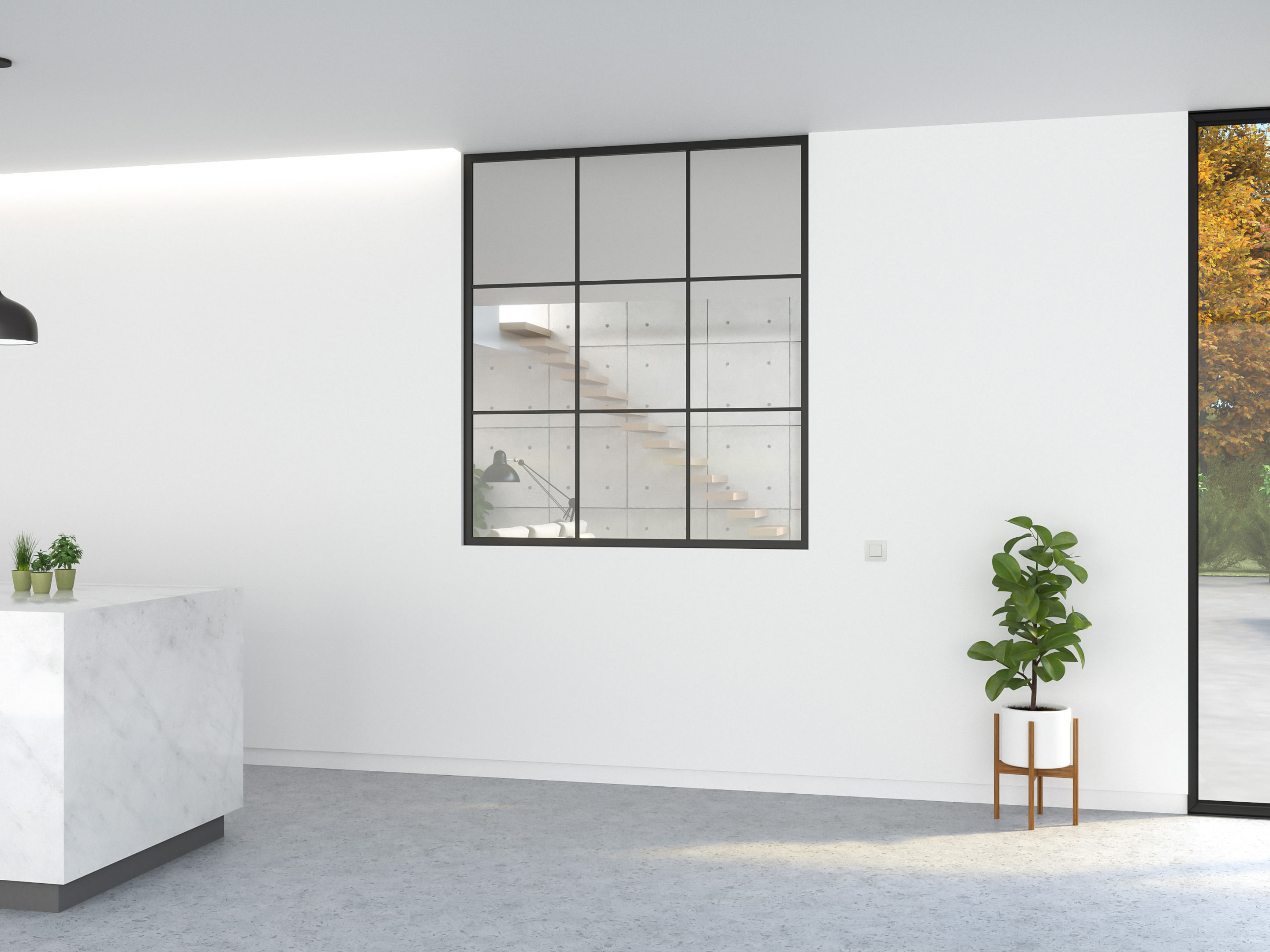 Glass partitioning system 3530