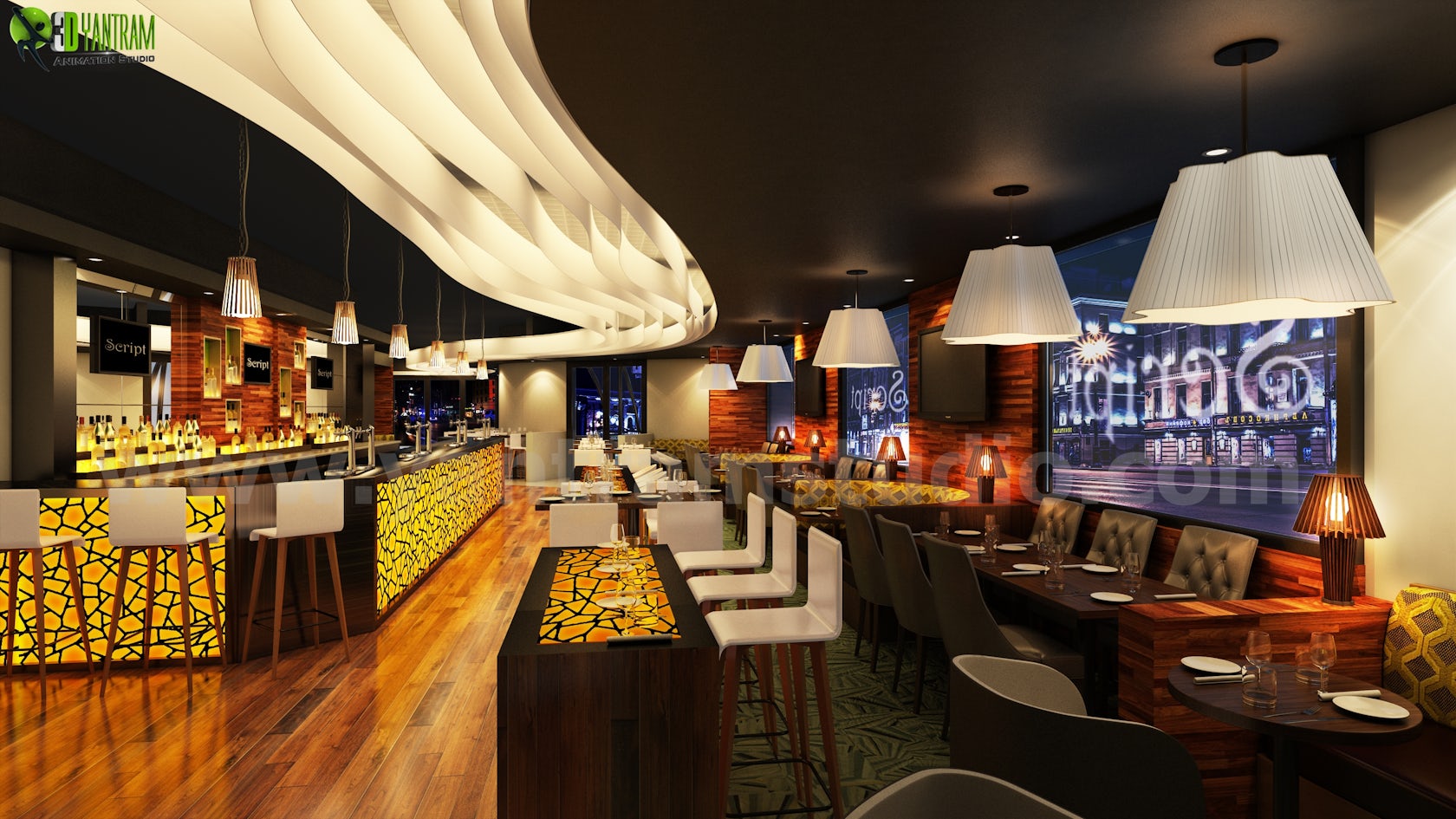 Commercial Unique Bar Interior Rendering design CGI – Melbourne ...