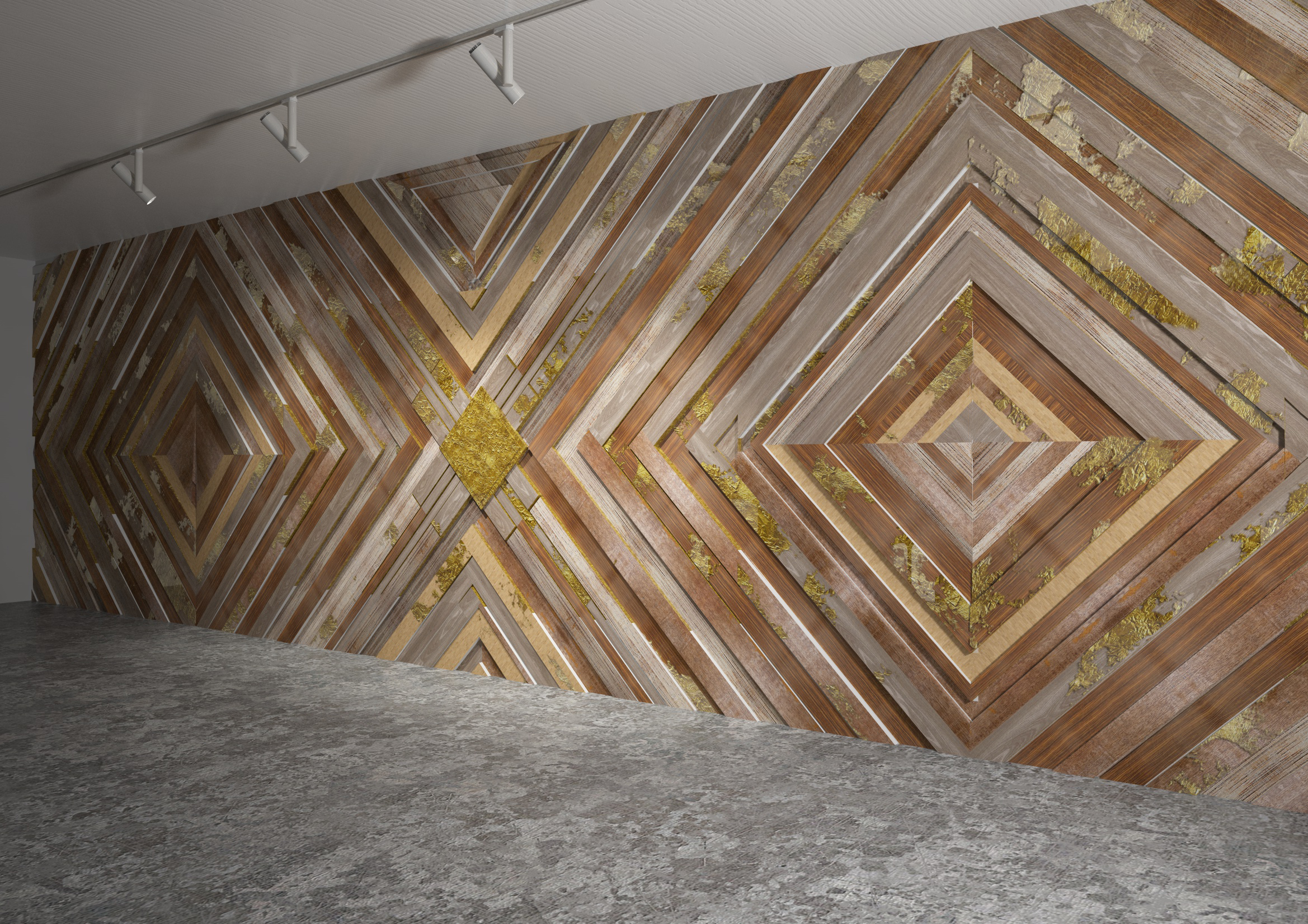 Wooden Wall - Focal Reclaimed Wood Wall Instillation / Art Feature Wall
