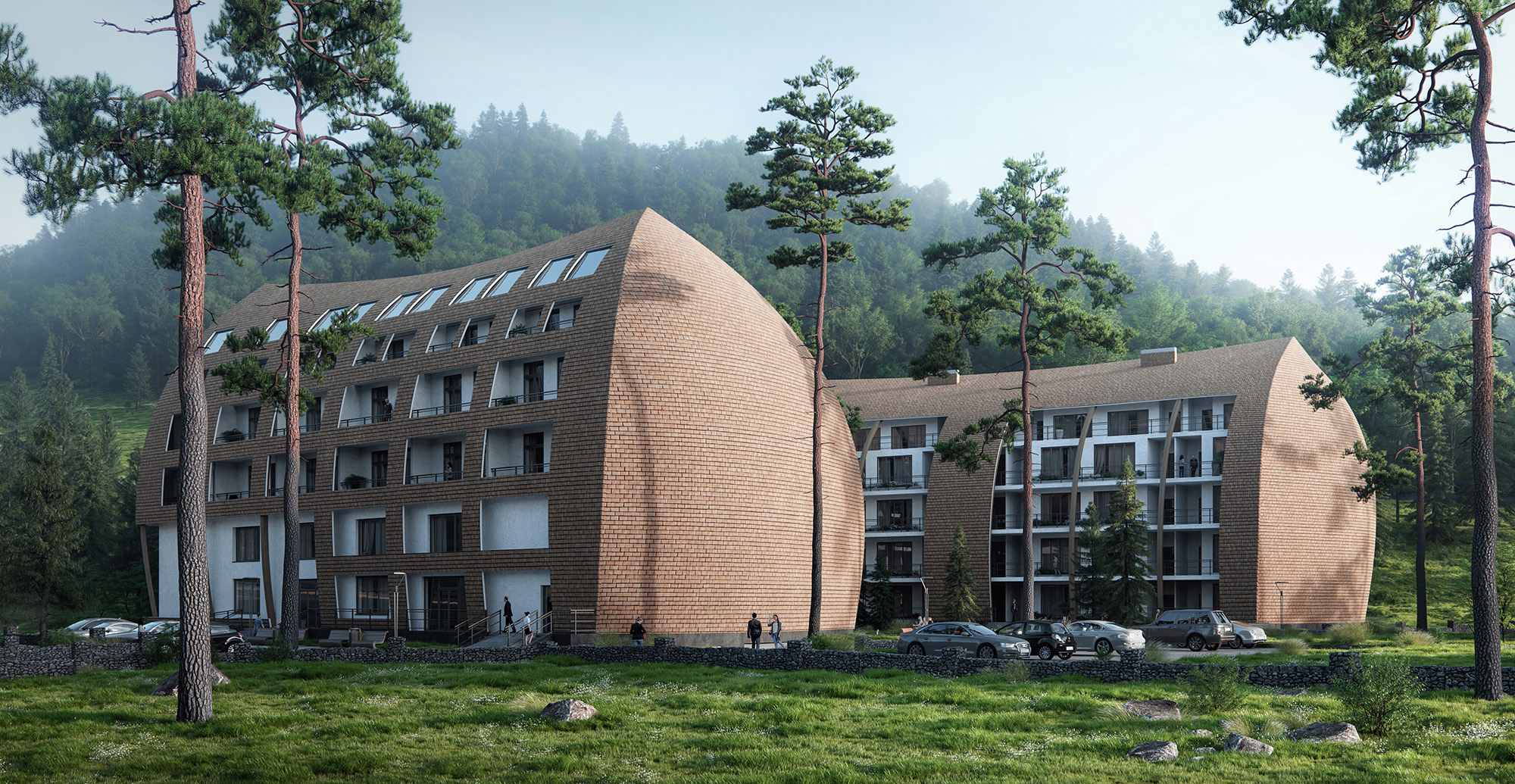 Architectural rendering of residential complex in Georgia by Lunas ...
