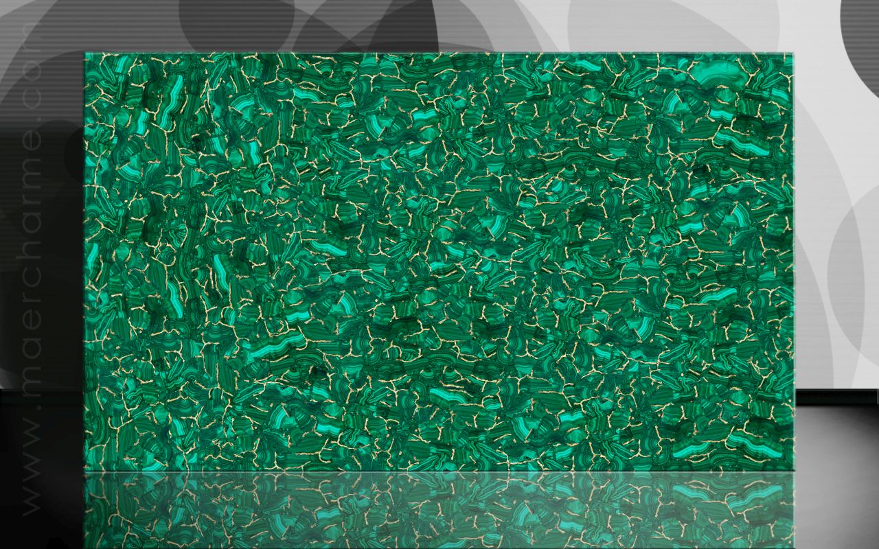 Malachite with Gold