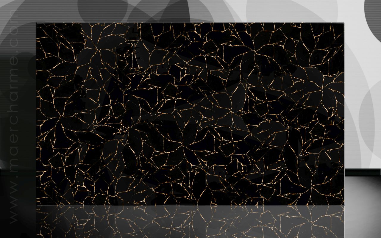 Obsidian with Gold