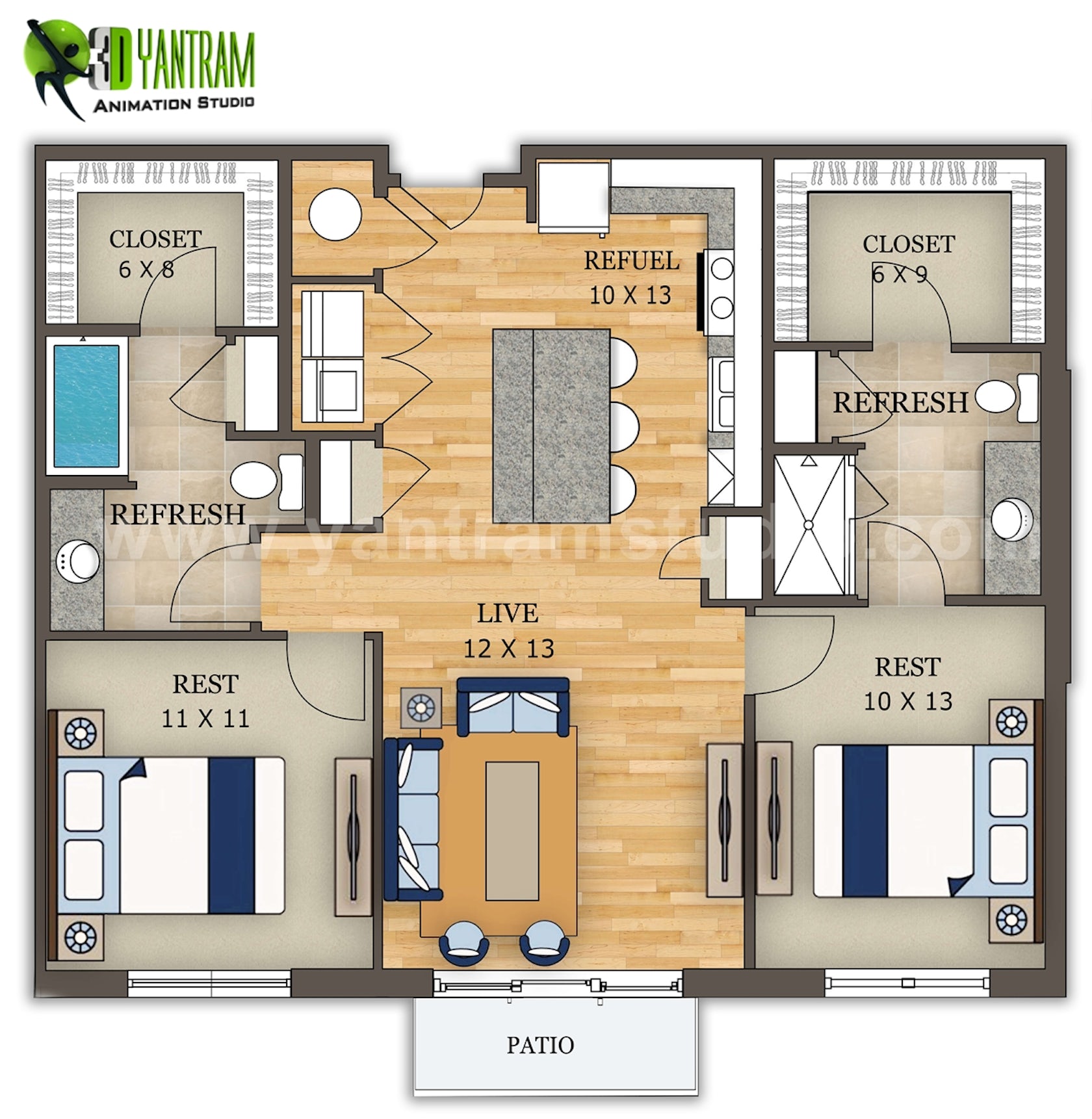 House Floor Plan Design by Yantram Architectural Visualisation Studio ...