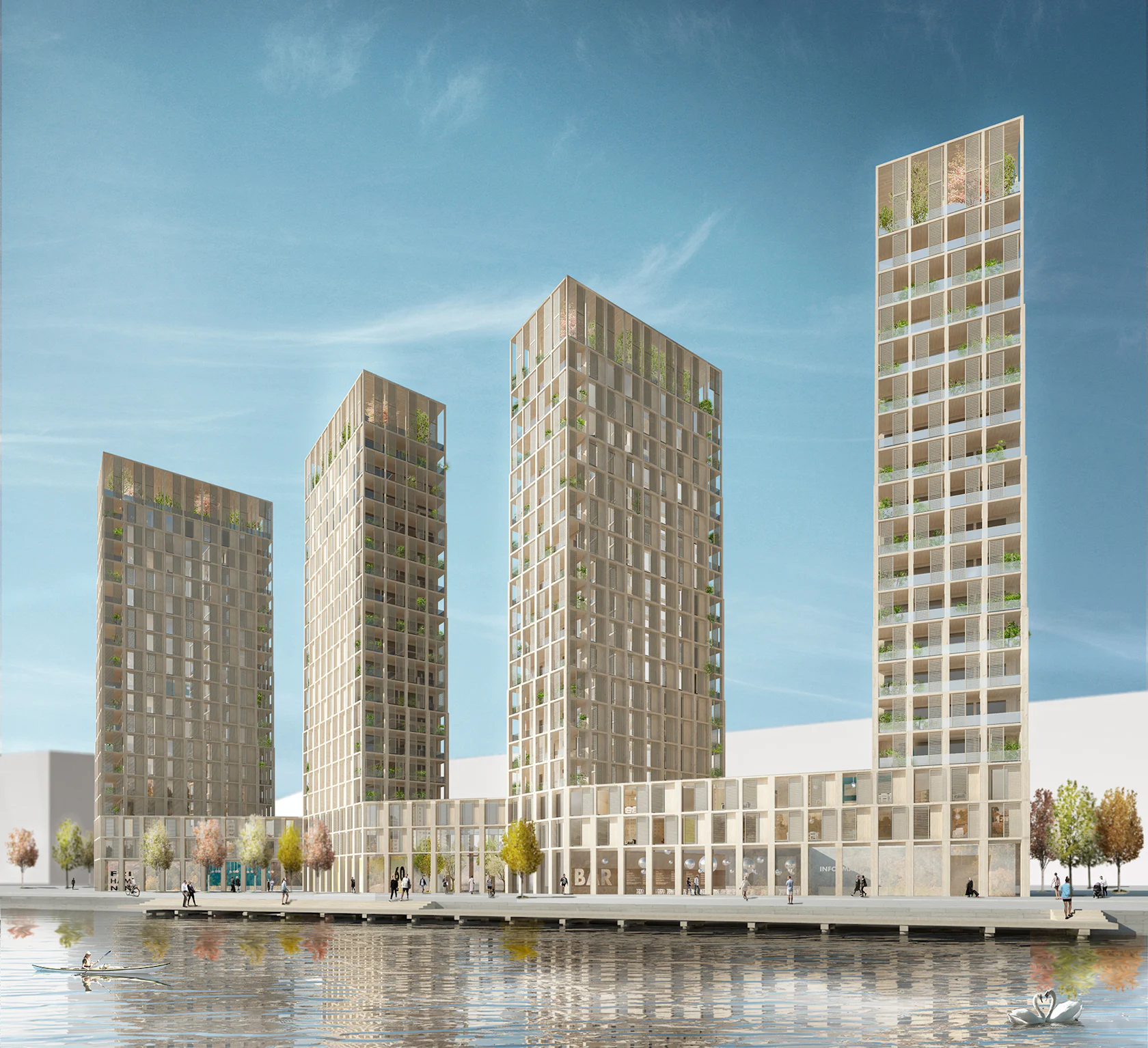 Wooden High-Rise Building by Tham & Videgård Arkitekter - Architizer