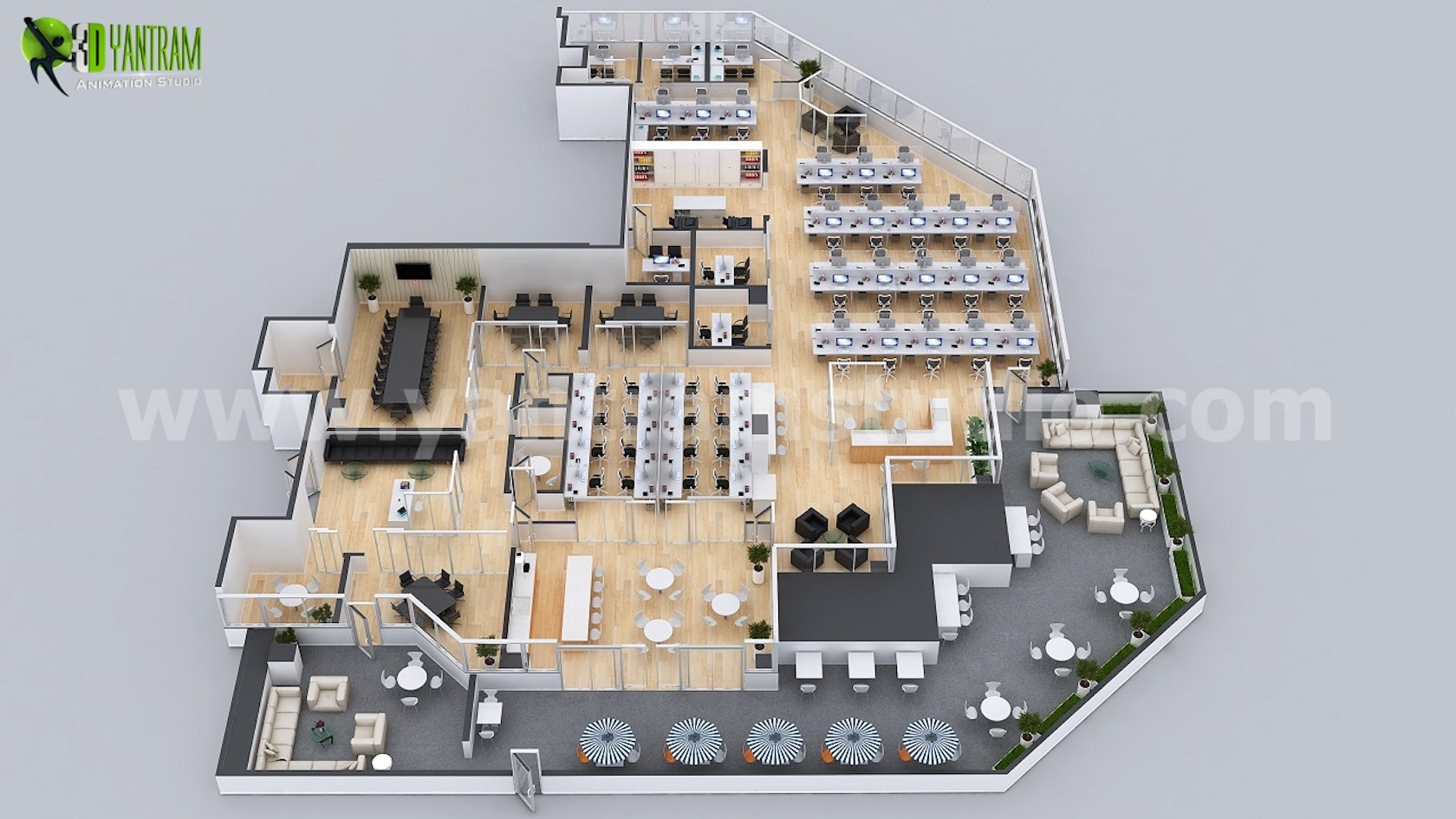 Office Space Interactive 3D Virtual Floor Plan by Yantram Floor plan  Designer - Architizer