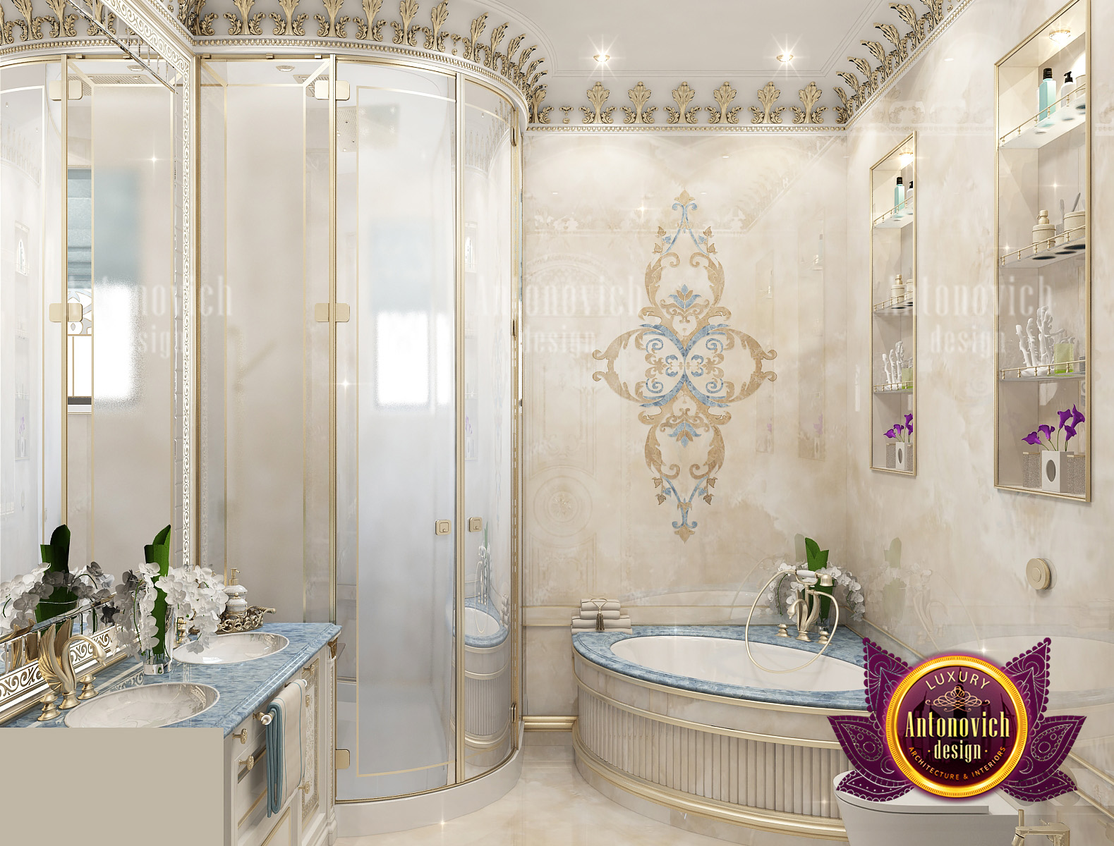 Huge Comprehensive Bathroom Interior Design by LUXURY ANTONOVICH DESIGN ...