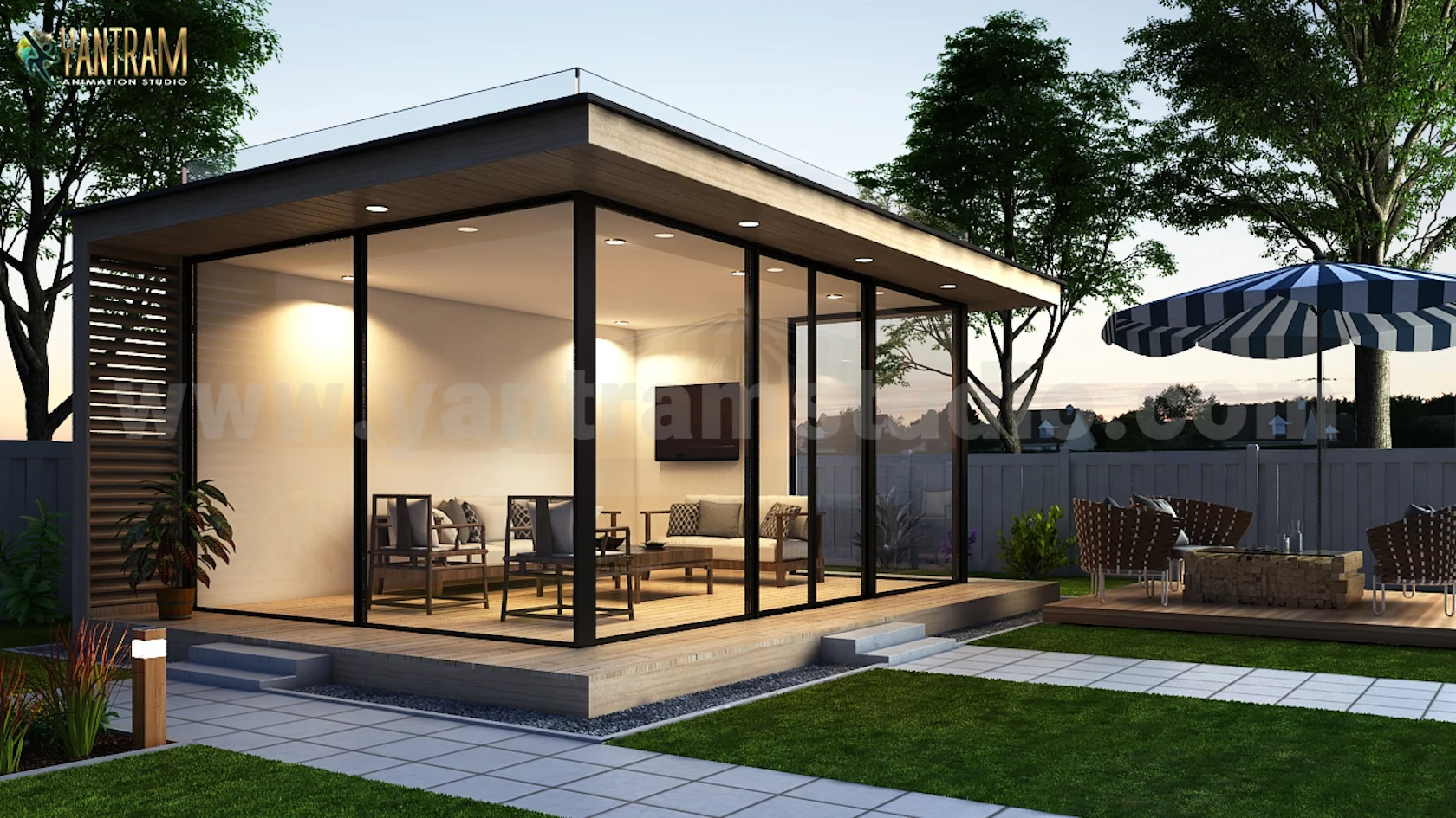 3d exterior rendering services and 3d animation showroom for a ...