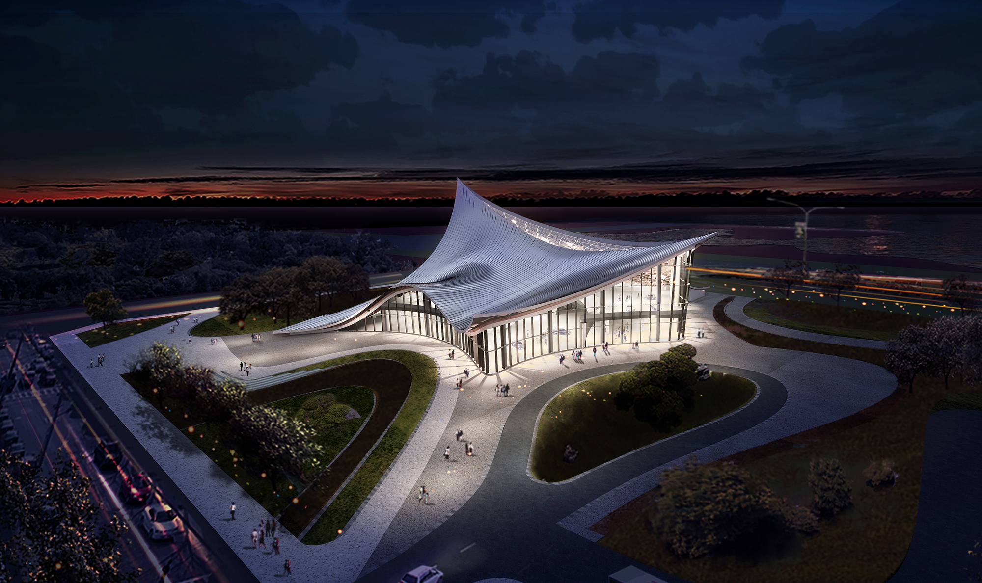 Chengdu Hongqi Automobile Town Exhibition Center by BEHIVE ...