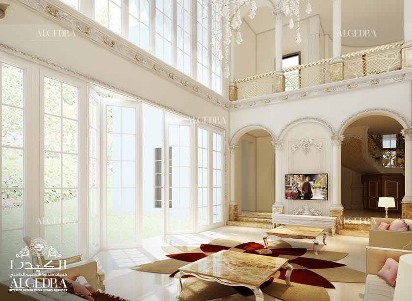 Chic living room design in luxury villa by ALGEDRA design - Architizer