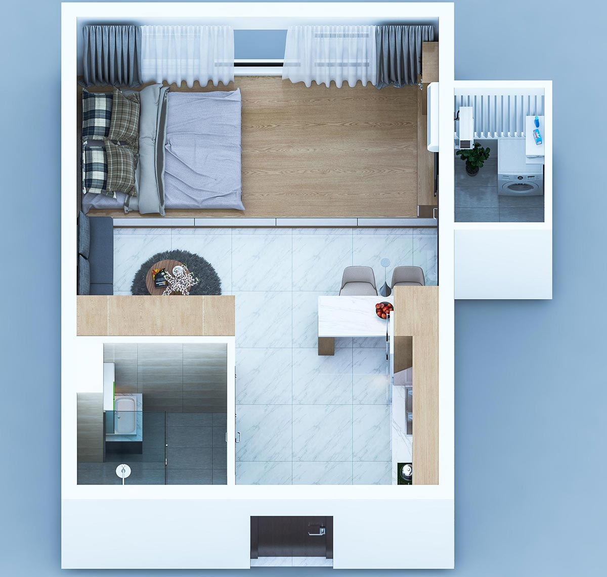 Thiết kế nội thất căn hộ 1 phòng ngủ - NID Interior by NID INTERIOR ...