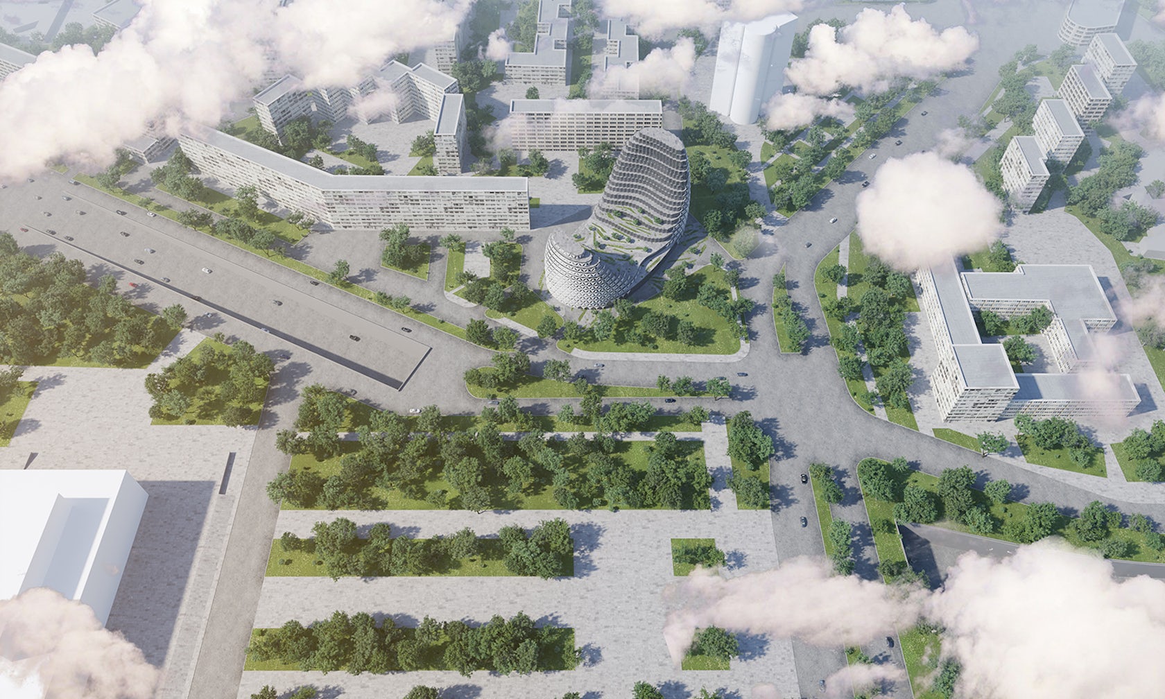 Multifunctional public and business complex with apartments by APEX ...