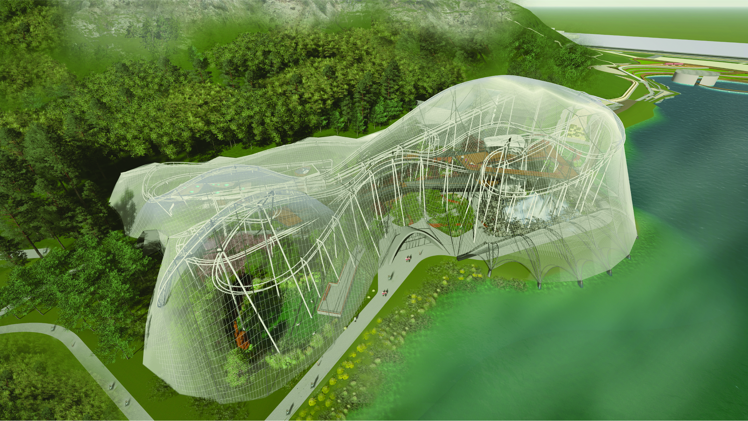 View of Shishan Park Rollercoaster Aviary by Kuth Ranieri Architects - Architizer
