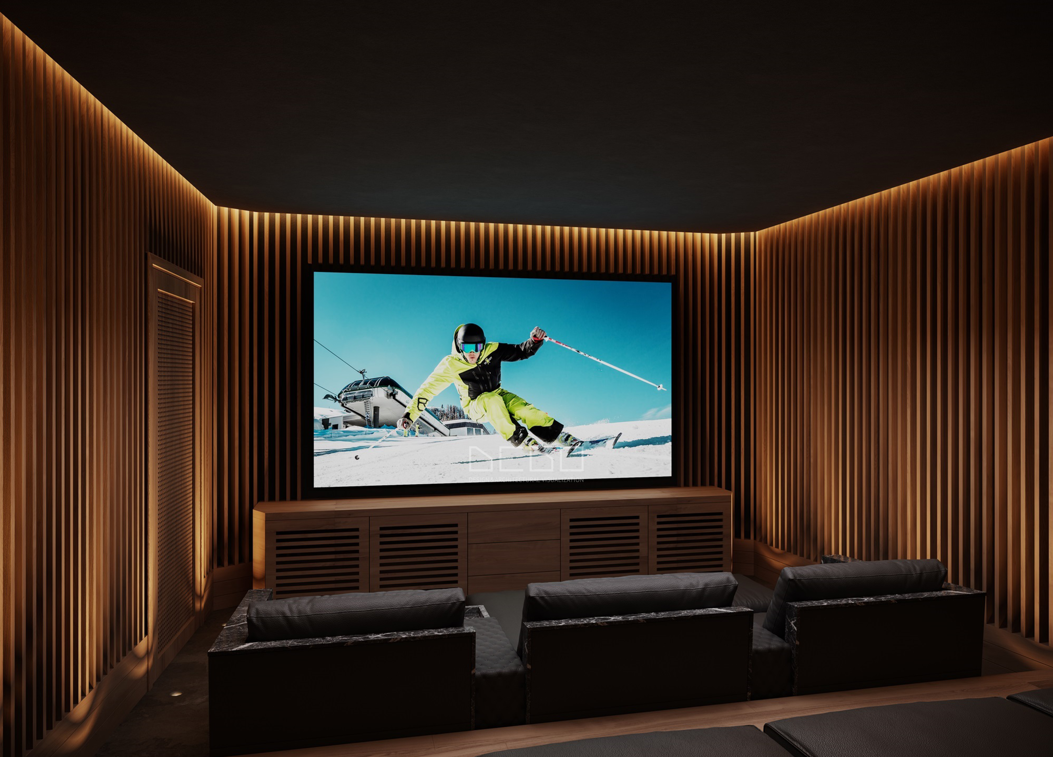 Custom-tailored home theater design visualizations by DEGOrender ...