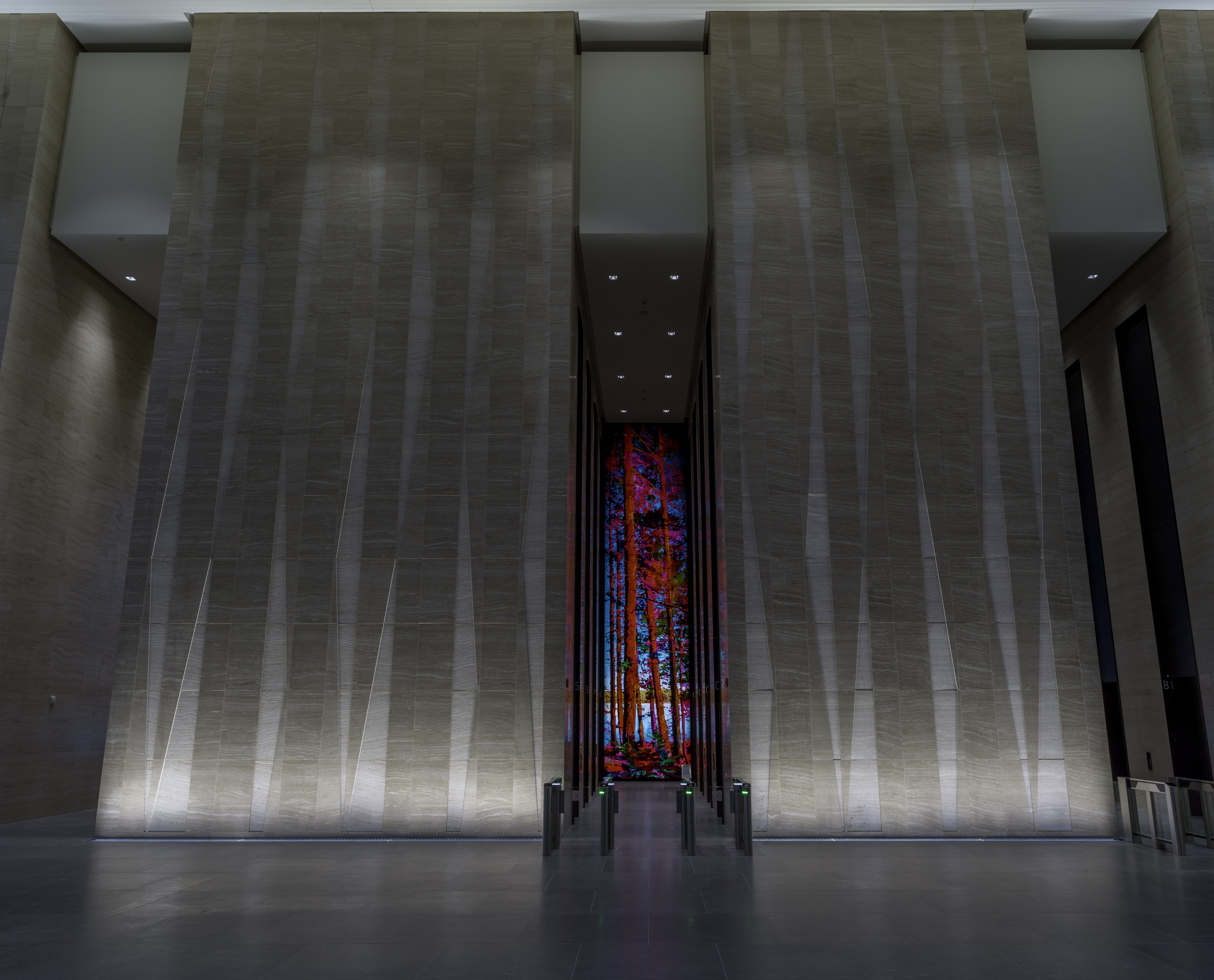 81 Bay Street Backlit Glass Art Walls by GPI Design Architizer
