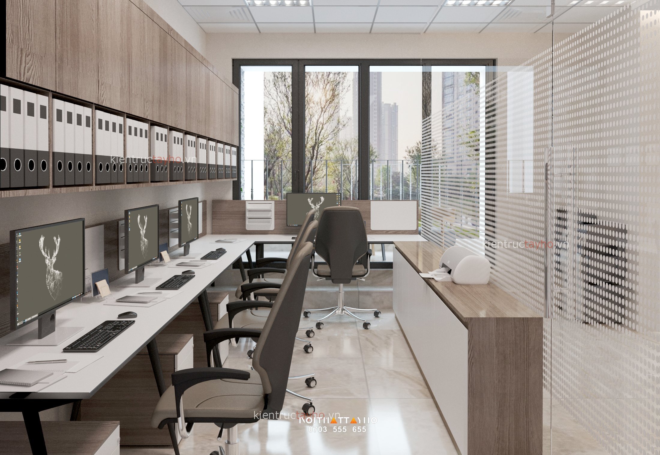 Office Design - Tri Thức Mới by Tay Ho Furniture - Architizer