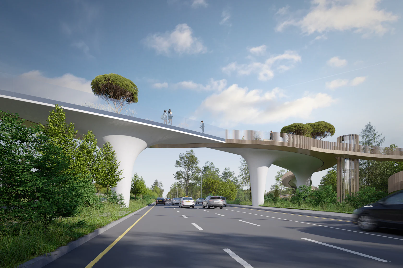 Pedestrian green bridge in Almaty by ATRIUM - Architizer
