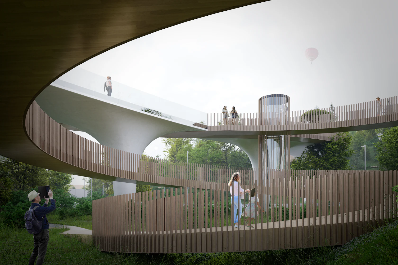 Pedestrian green bridge in Almaty by ATRIUM - Architizer