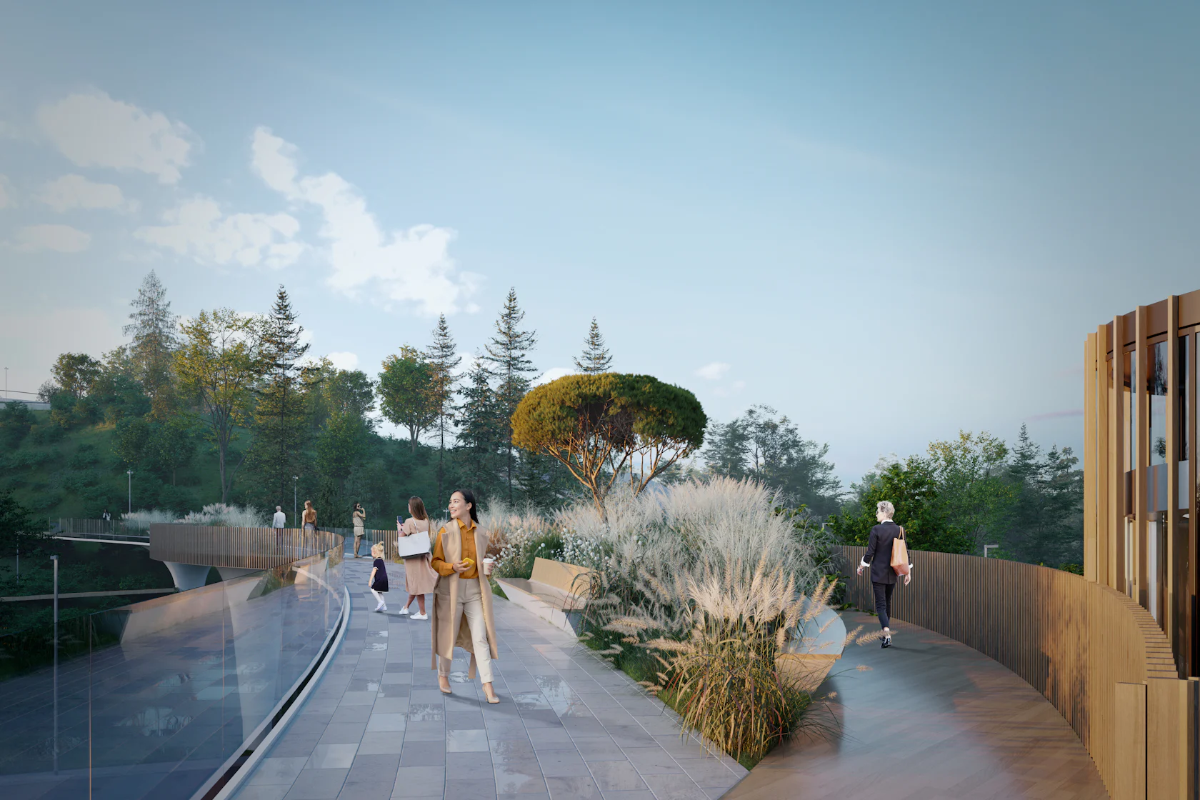 Pedestrian green bridge in Almaty by ATRIUM - Architizer