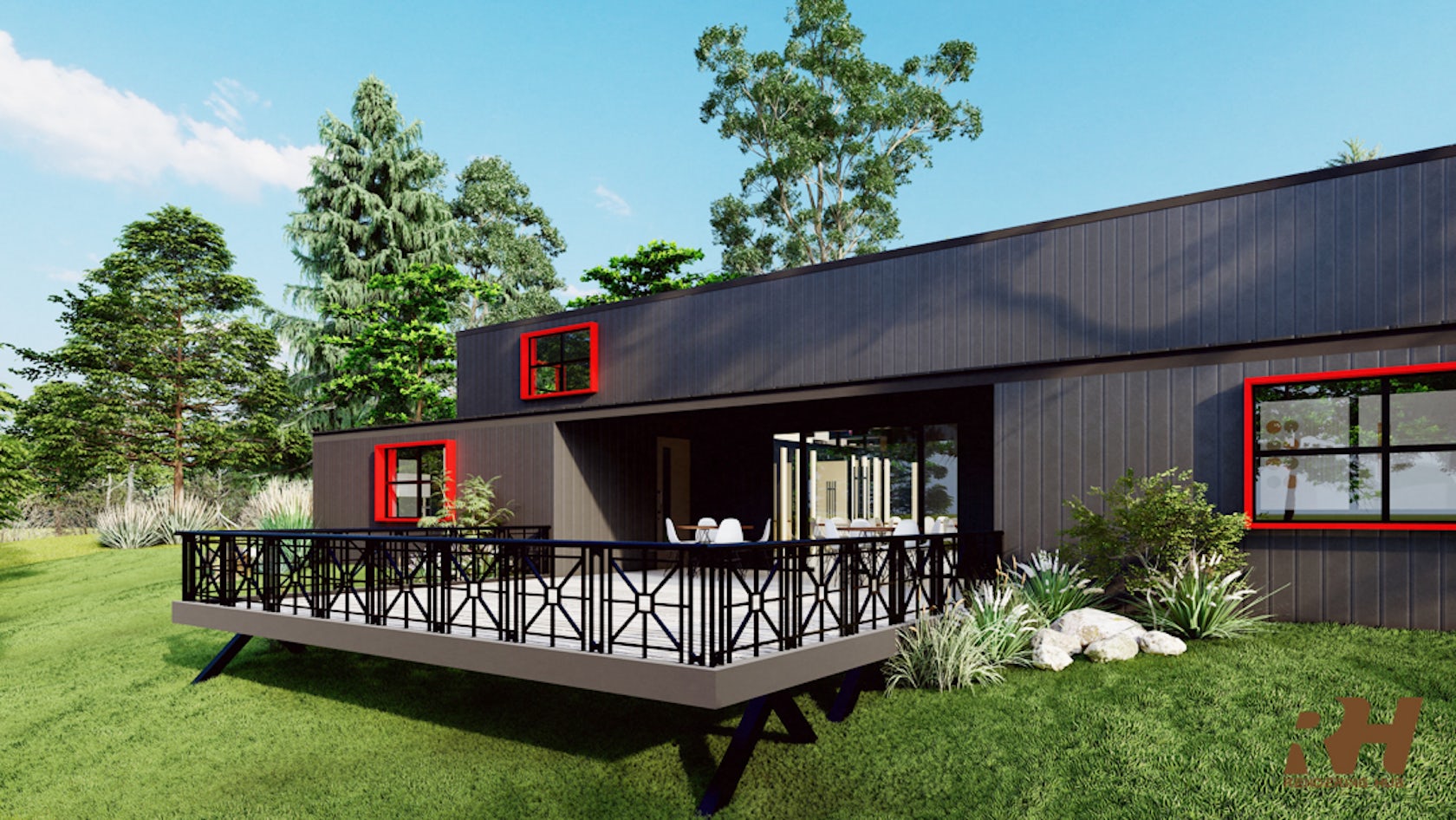 Container Restaurant Exterior Design & 3D Rendering by Rendering Hub ...
