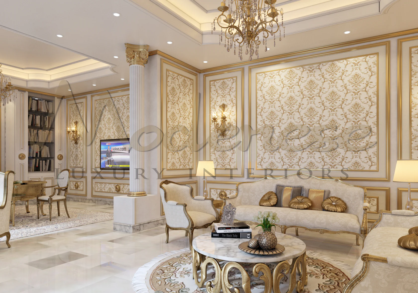 Classic Living Room Interior Design by Modenese Luxury Interiors by ...