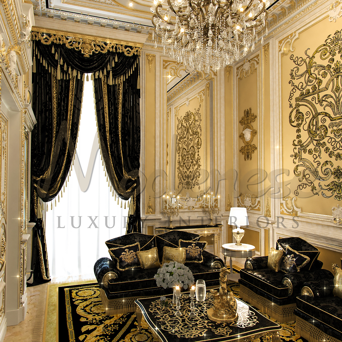 Royal Living Room Design Idea by MODENESE Luxury Interiors - Architizer