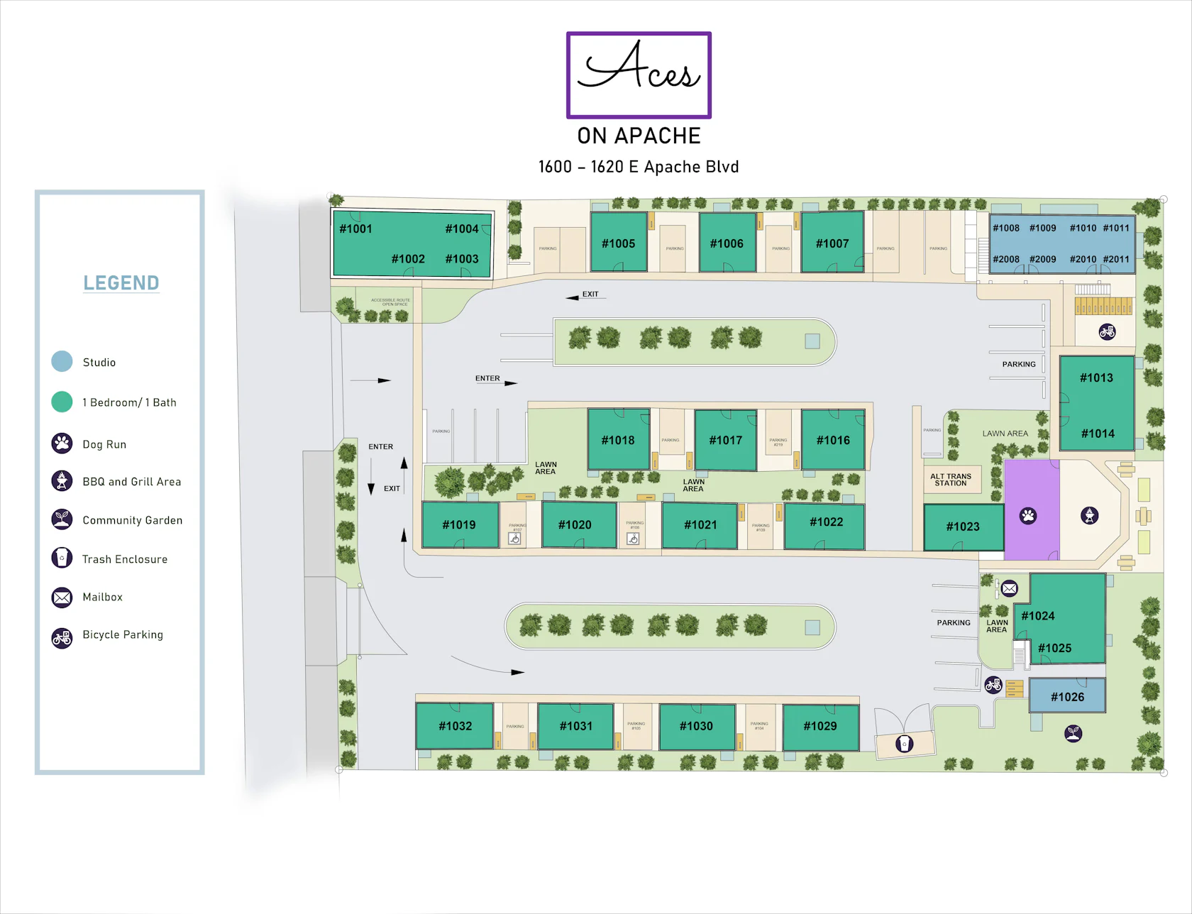 2D Apartment Map Plan for Multifamily Property by The 2D3D Floor Plan ...