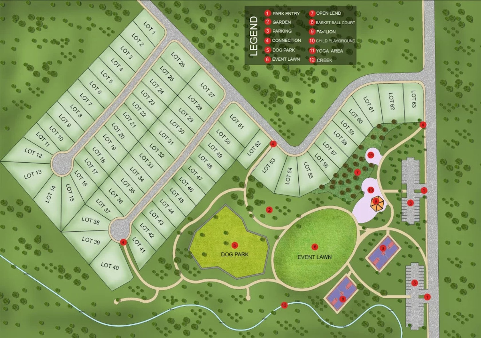 2D Colored Site Map Plans by The 2D3D Floor Plan Company - Architizer