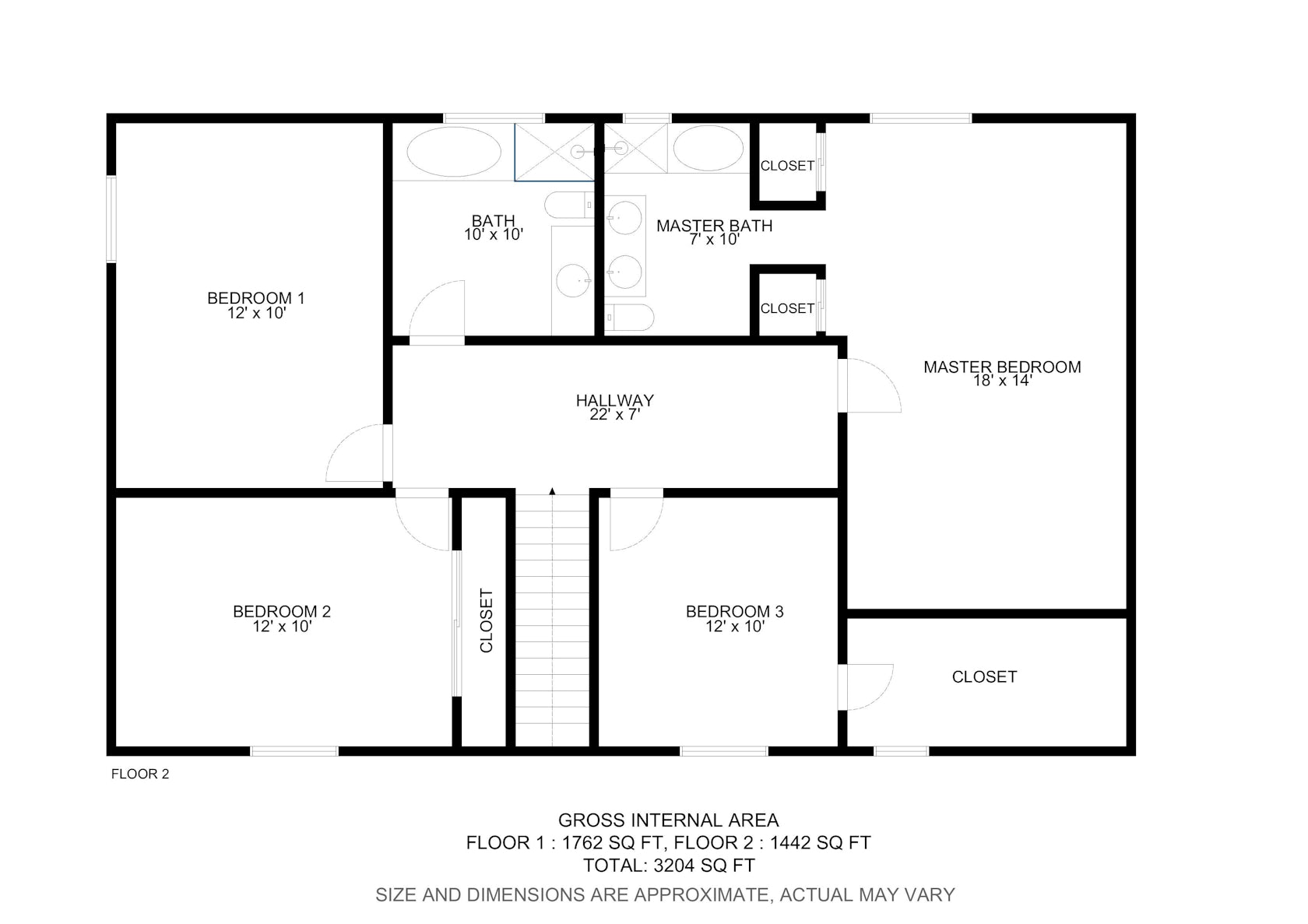 Idea 3630679: 2D Black And White Floor Plans For A 2-Story Home By The 2D3D Floor  Plan Company
