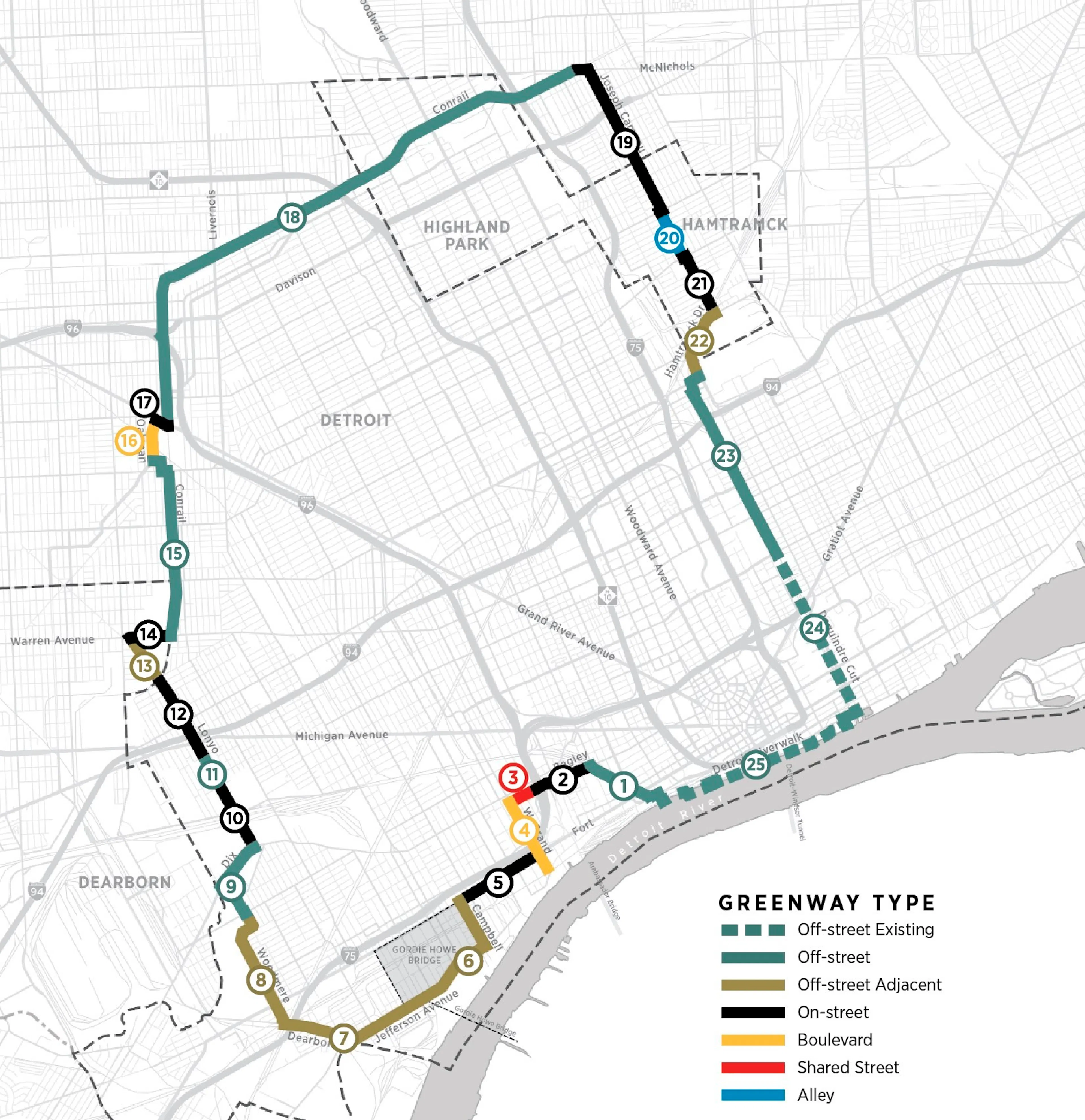 Joe Louis Greenway Framework Plan — 2
