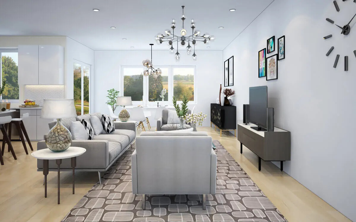 3D Interior Rendering for Living Room by The 2D3D Floor Plan Company ...