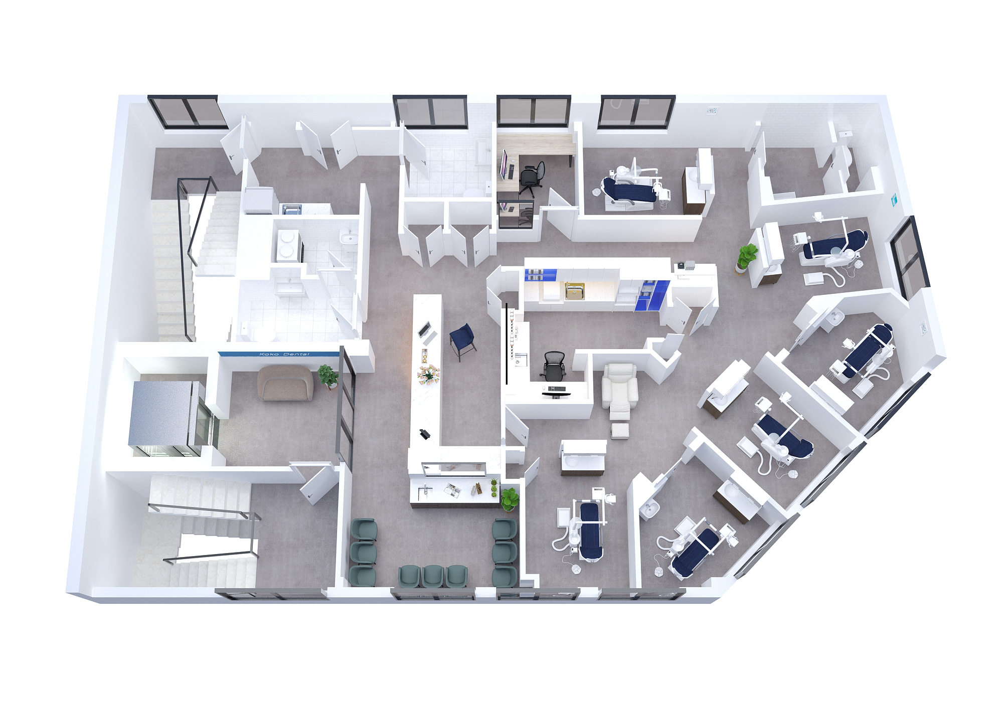 Dental Clinic 3D Floor Plans by The 2D3D Floor Plan Company Architizer