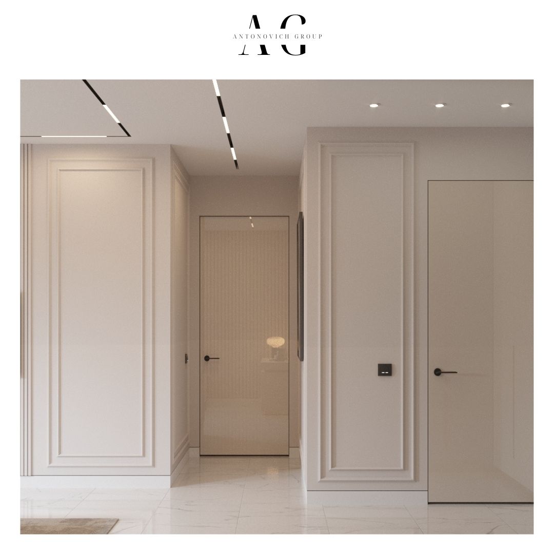 Picture of GOODSILO Modern Minimalist Console Table with Column Pedestal Design ...