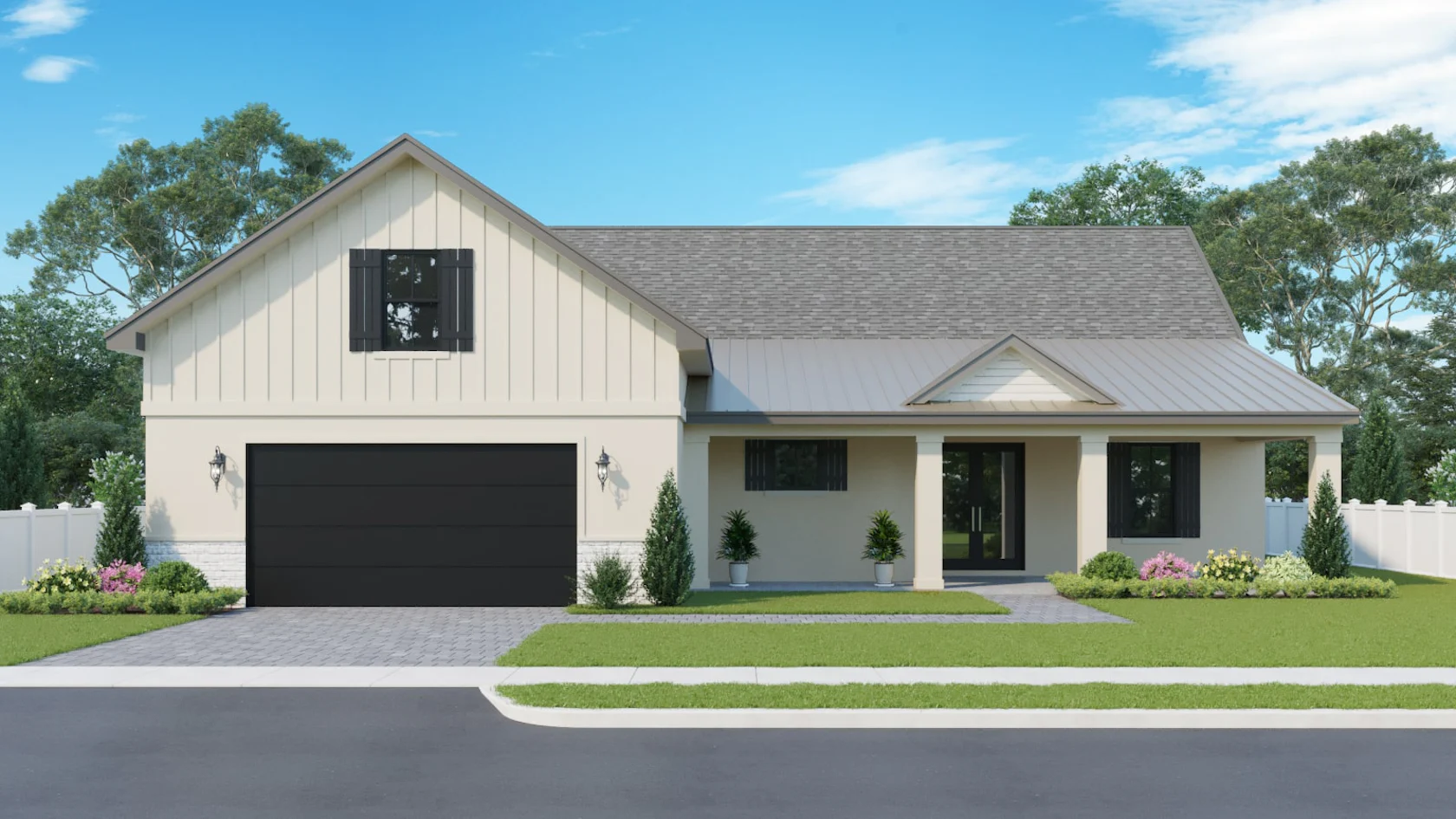 Exterior Rendering of American Home by The 2D3D Floor Plan Company ...