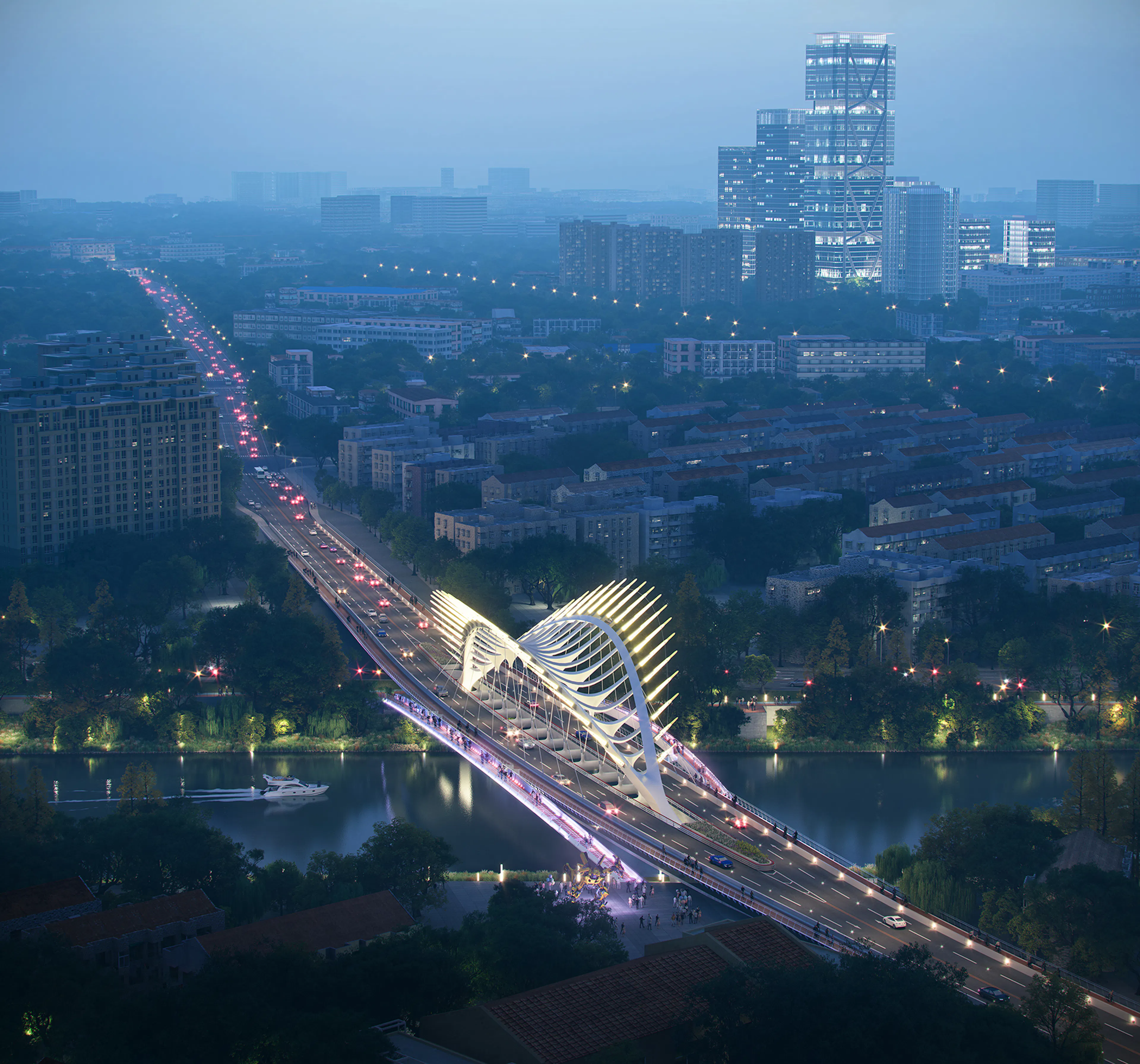 The Brocade Loom, Qinhuai New River Bridge — 3