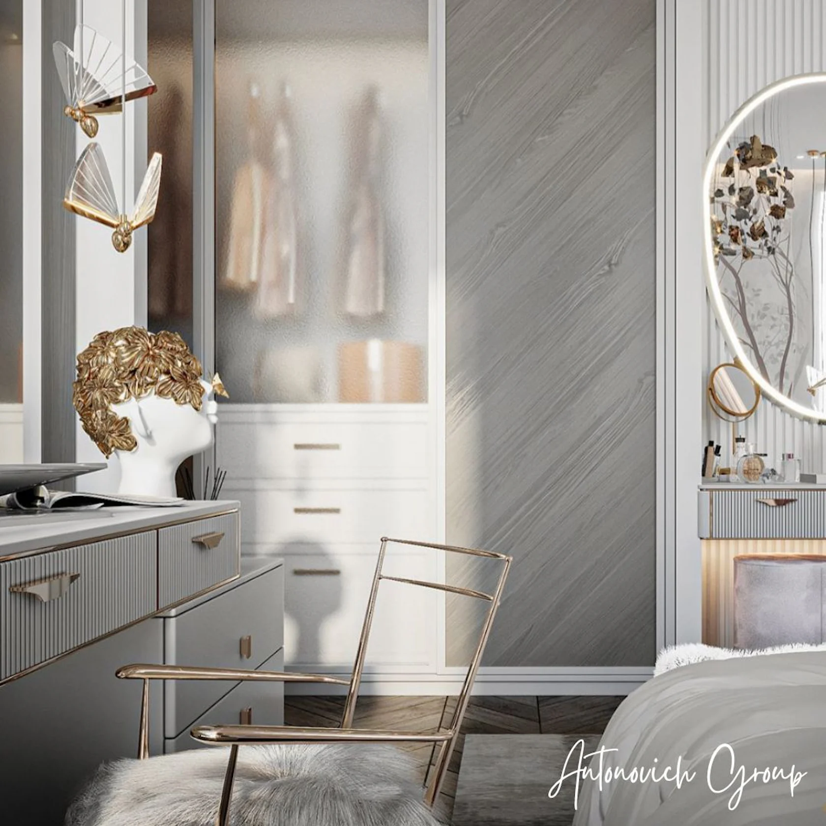 Chic-Style Girls Bedroom Interior Design by LUXURY ANTONOVICH DESIGN ...