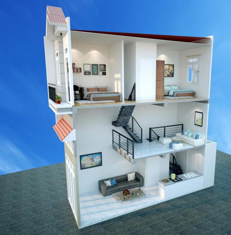 Top những mẫu bản vẽ nhà 1 trệt 1 lửng 1 lầu đẹp tiết kiệm by NEOHouse ...