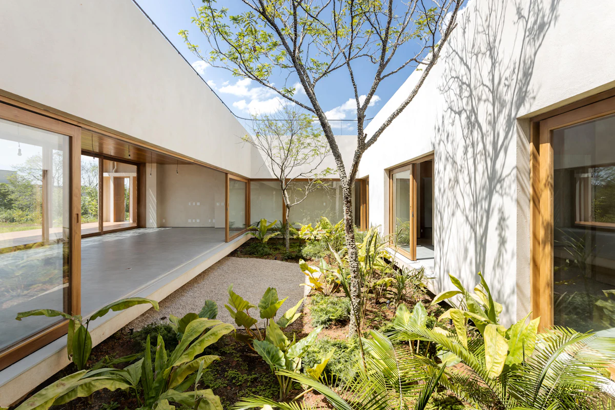 A peaceful modern courtyard