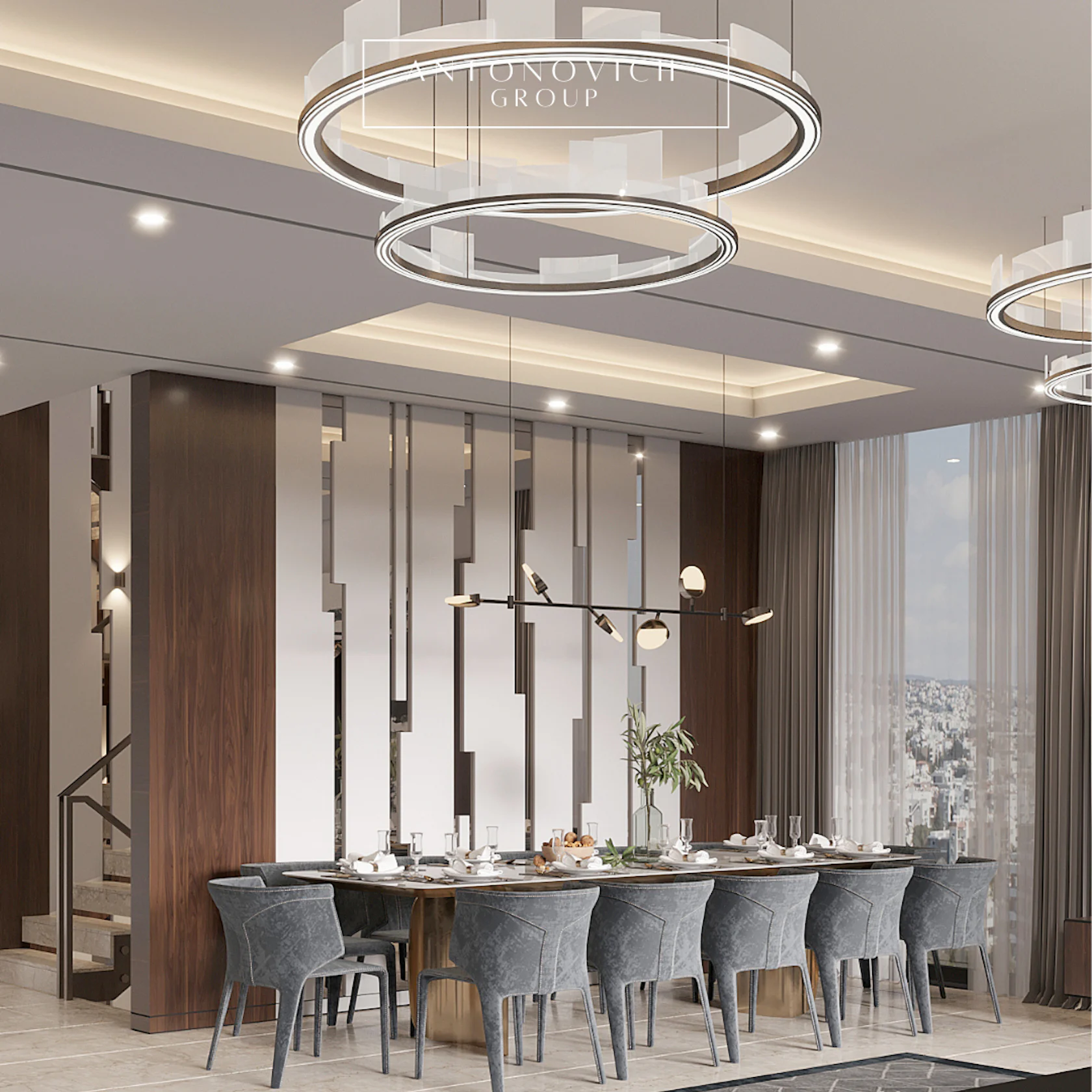 Modern Apartment Interior Design for Living Room and Dining Room by ...