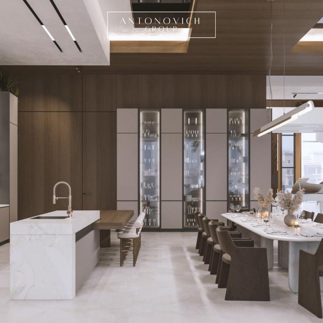 Open Spaced Layout for a Modern Dining Room and Kitchen Interior Design