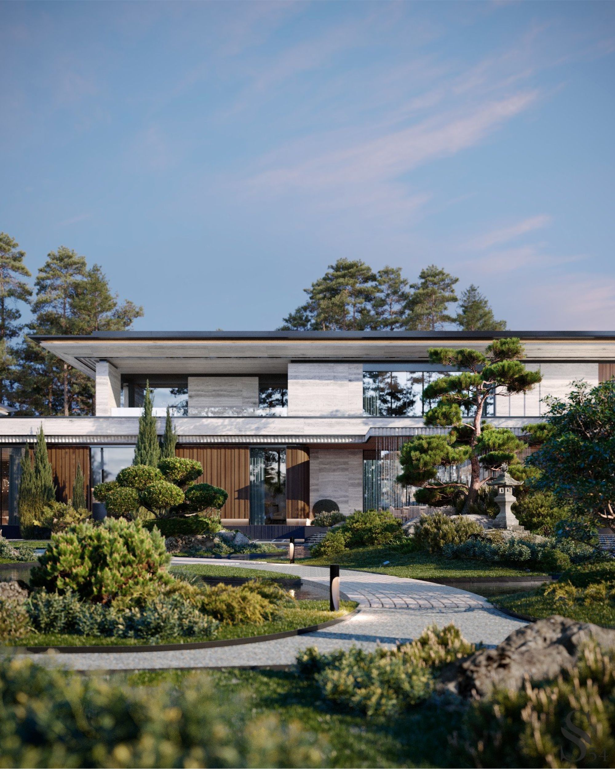 Architectural project of a luxurious mansion in Moscow by Studia 54 ...