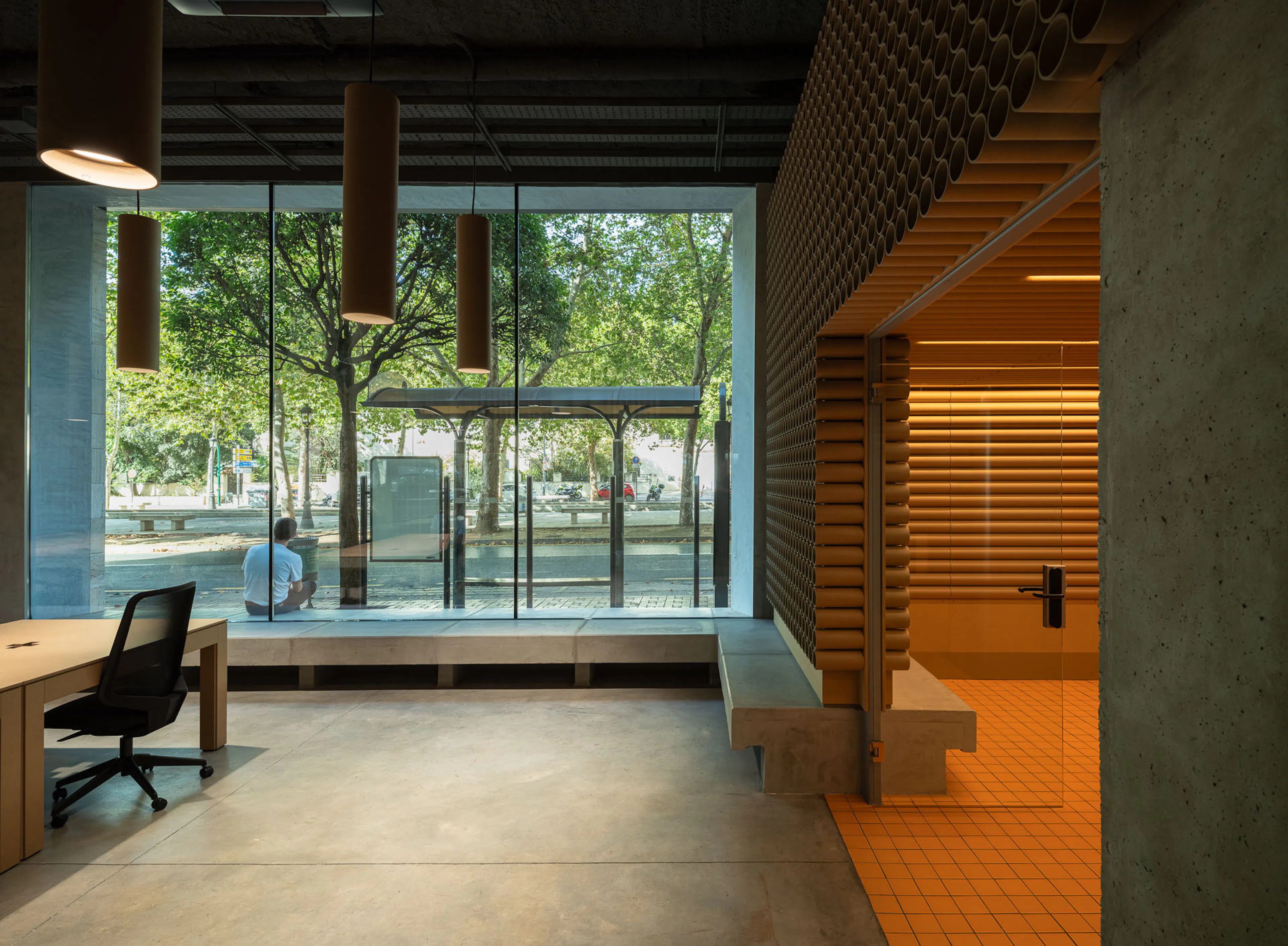 Red Cross on the Street. A Cardboard Office — 9