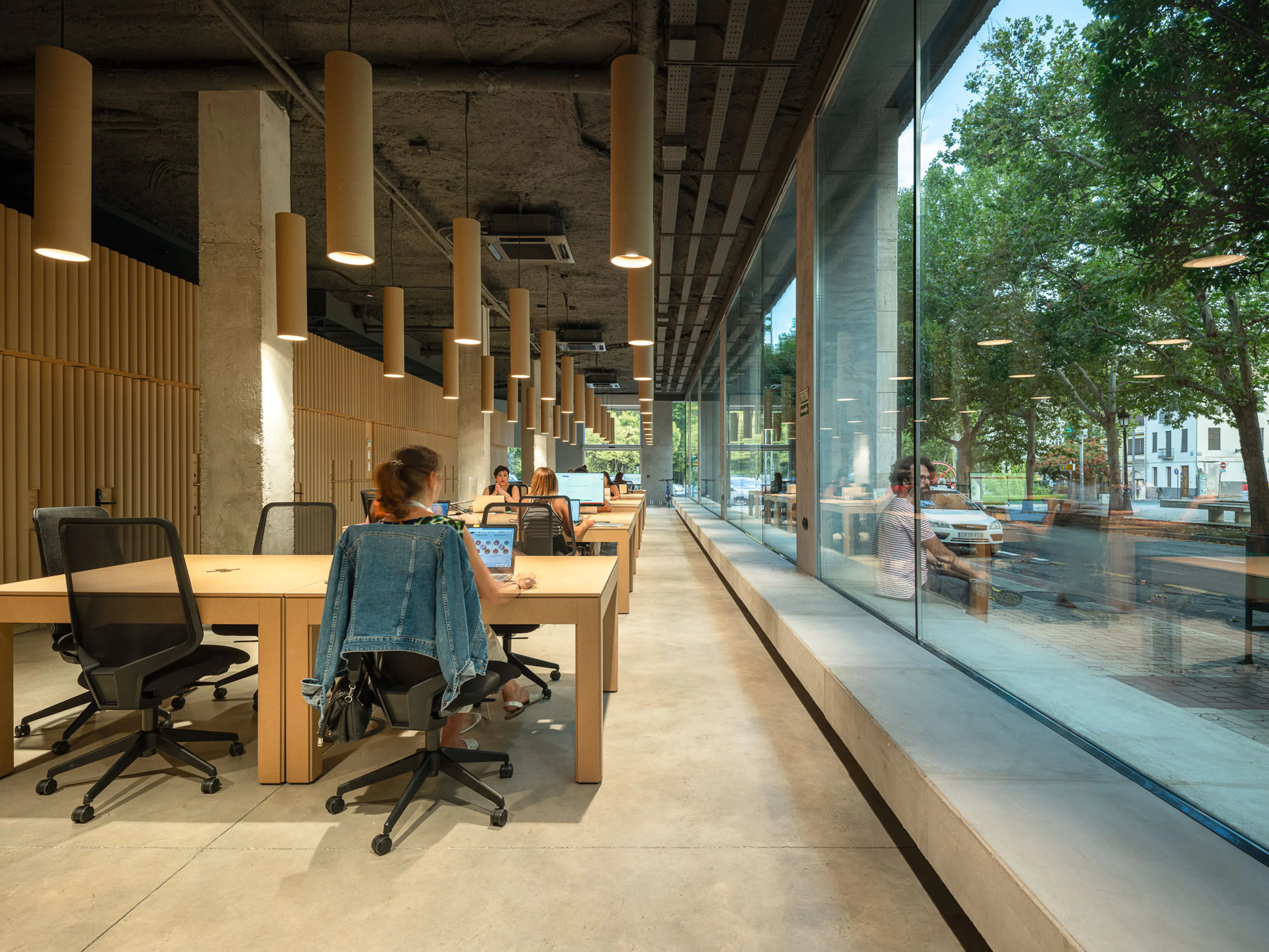 Red Cross on the Street. A Cardboard Office — 2