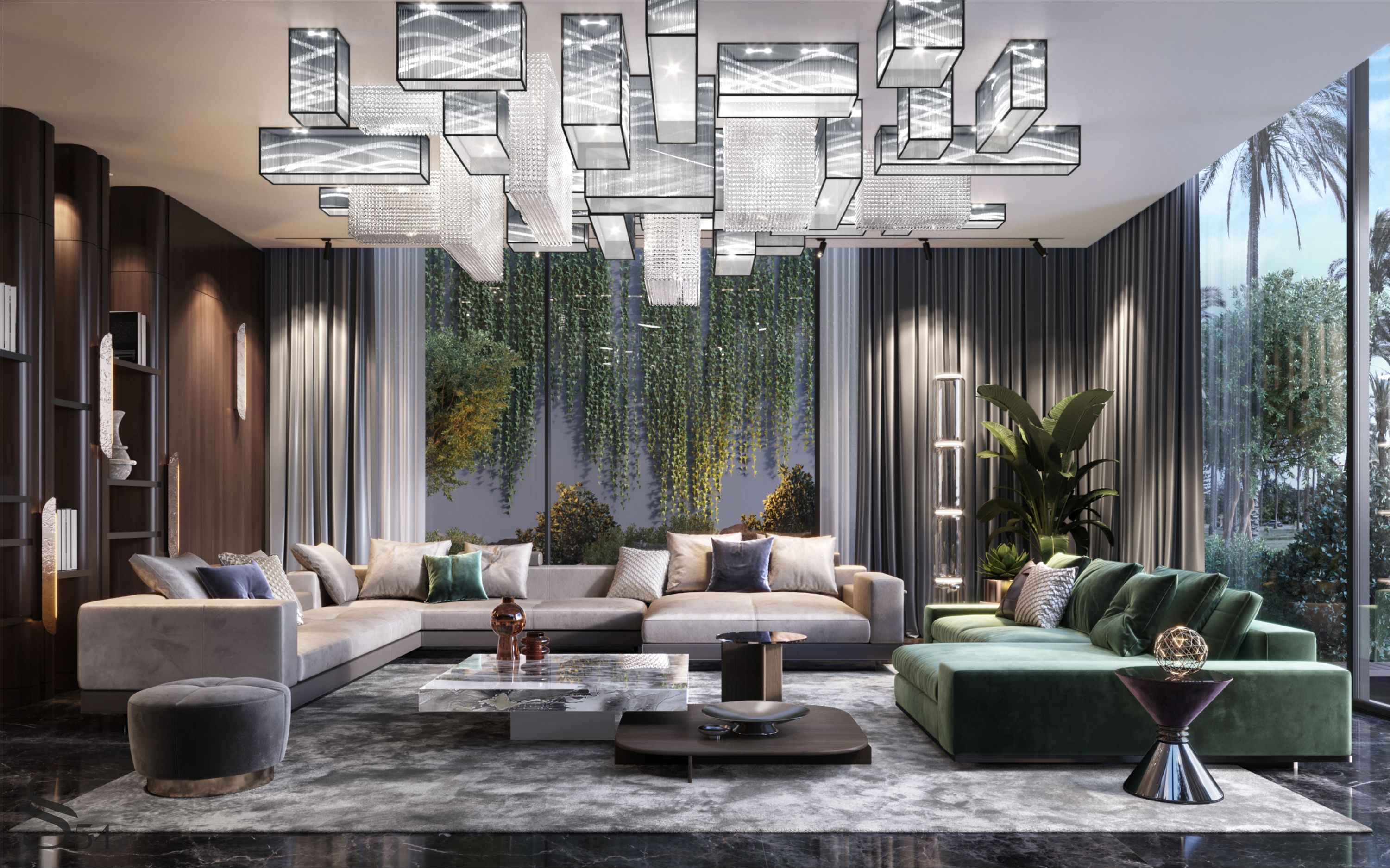 Dazzling interior of a villa on Bluewaters Island in Dubai by Studia 54 ...